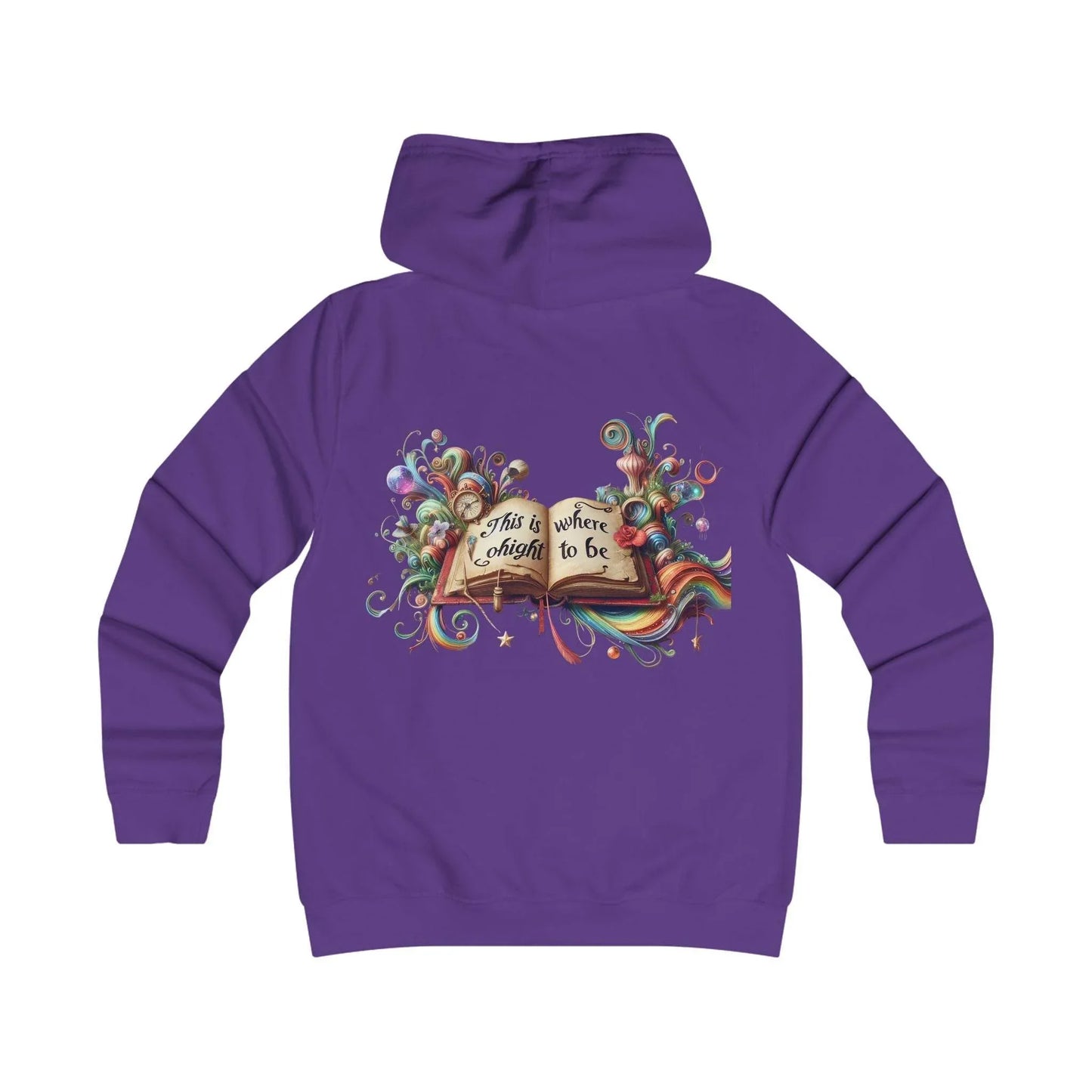 Girlie Heart & Dreams College Hoodie - Cozy Style for women - The Dreamer's Bookshop.