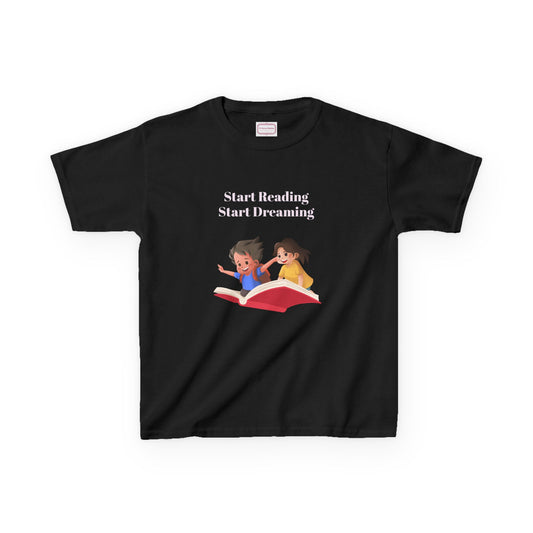 US (Ww) Kids Heavy Cotton™ Tee - Start Reading Start Dreaming Shirt