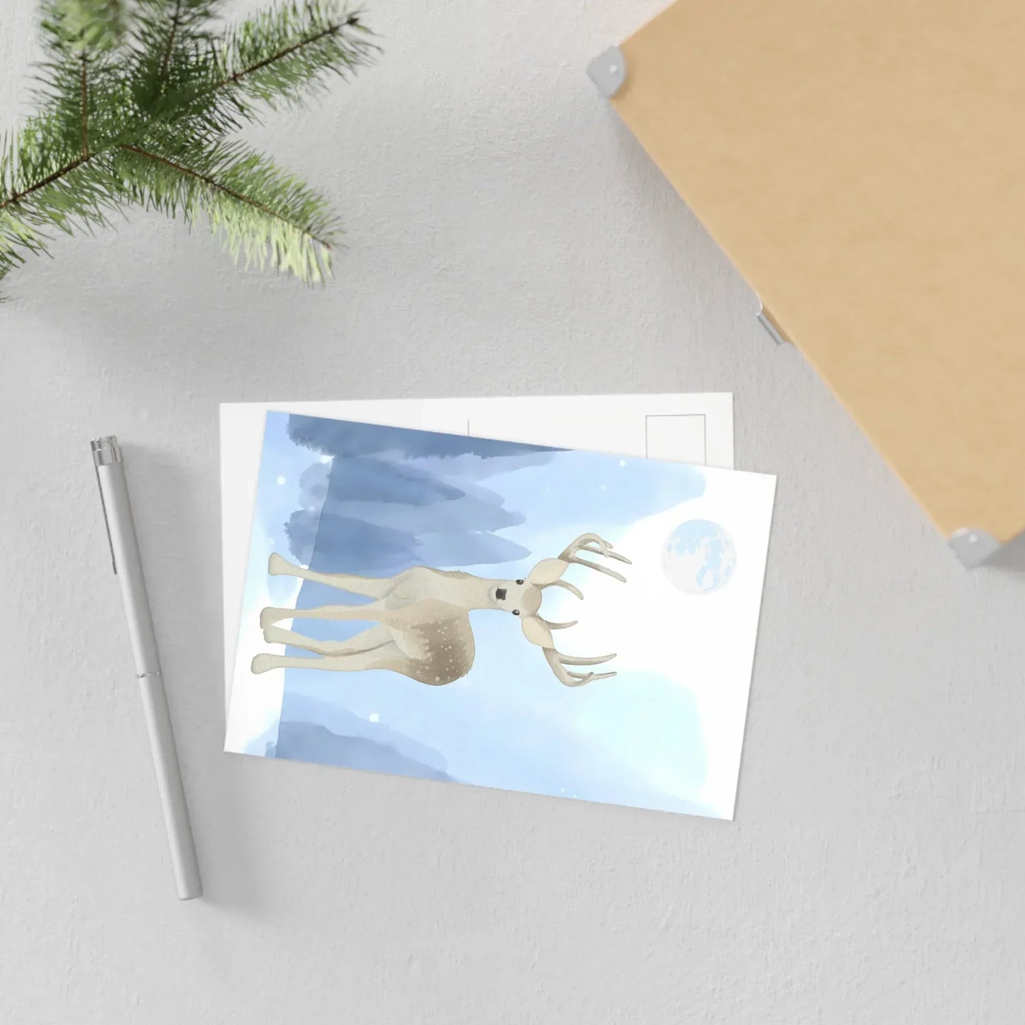 The Dreamer's Bookshop "Winter Deer" Christmas Card - The Dreamer's Bookshop.