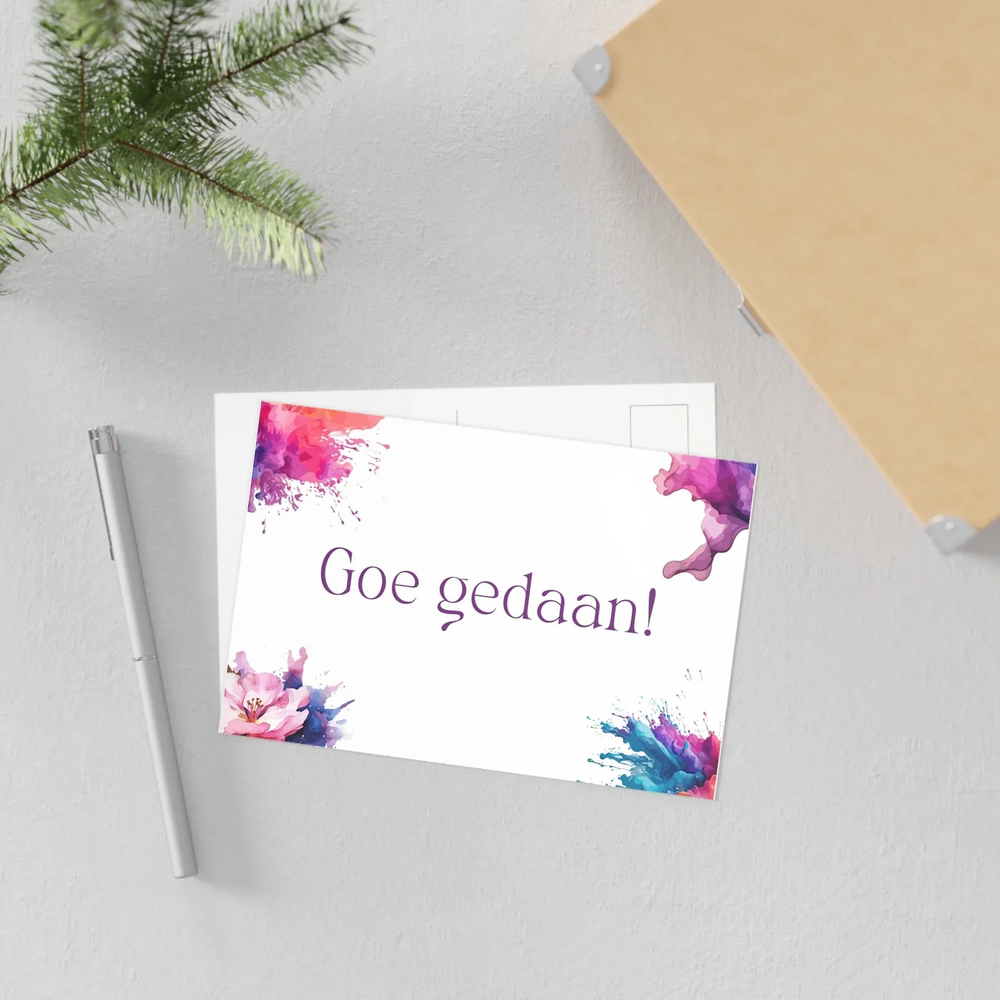 Watercolor Art Exclamation Card "Goe gedaan" Joyful Print - The Dreamer's Bookshop.
