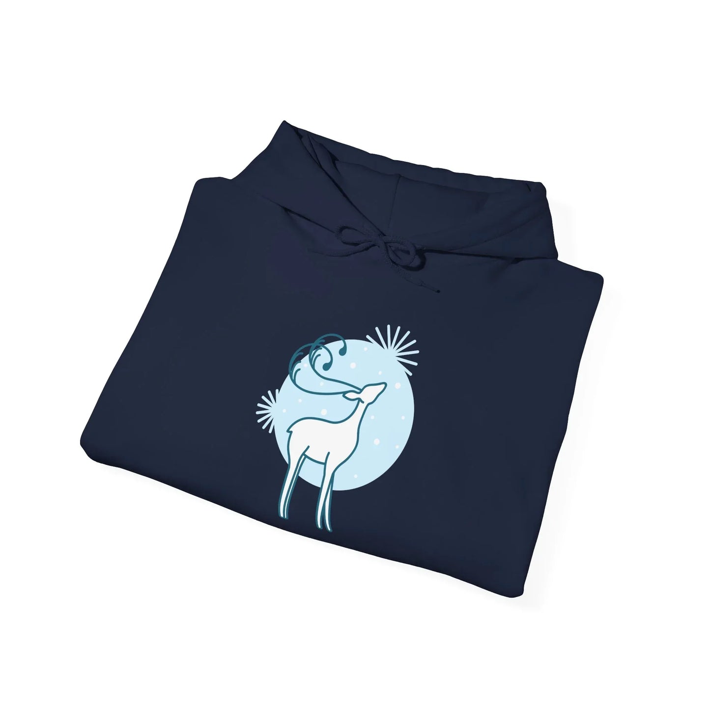 Christmas Deer Unisex Hooded Sweatshirt - Cozy Literary Apparel - The Dreamer's Bookshop.
