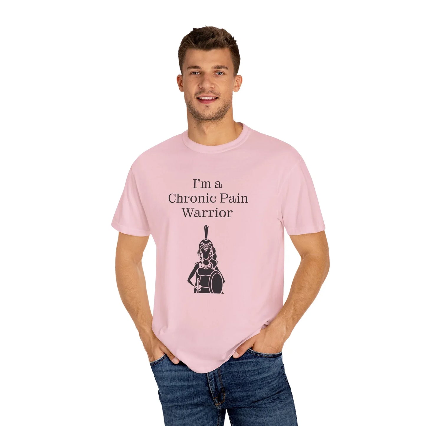 Chronic Pain Warrior Unisex Garment-Dyed T-shirt - Inspirational Motivational Tee - The Dreamer's Bookshop.