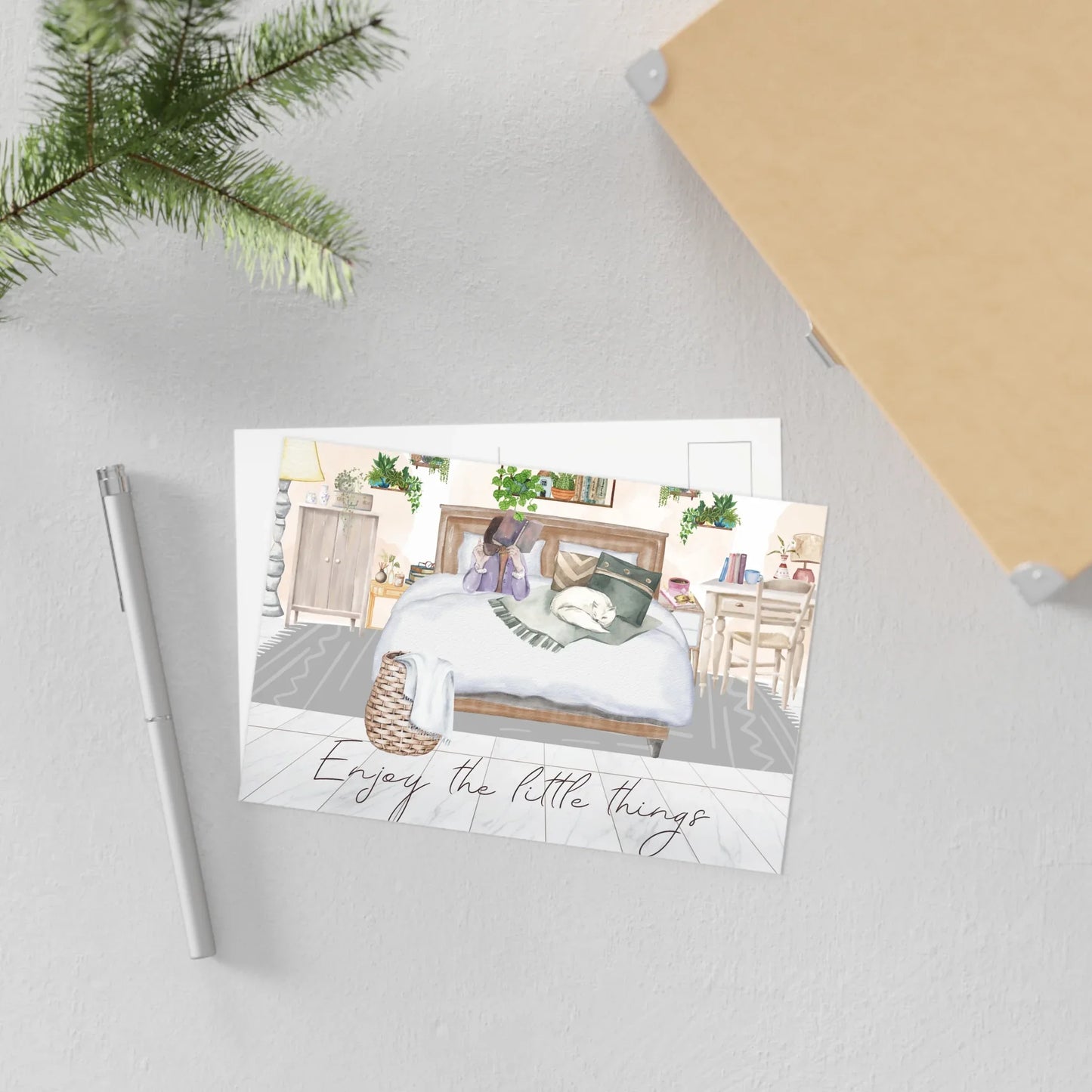The Dreamer's Bookshop "Bedroom" Enjoy the Little Things Card - The Dreamer's Bookshop.