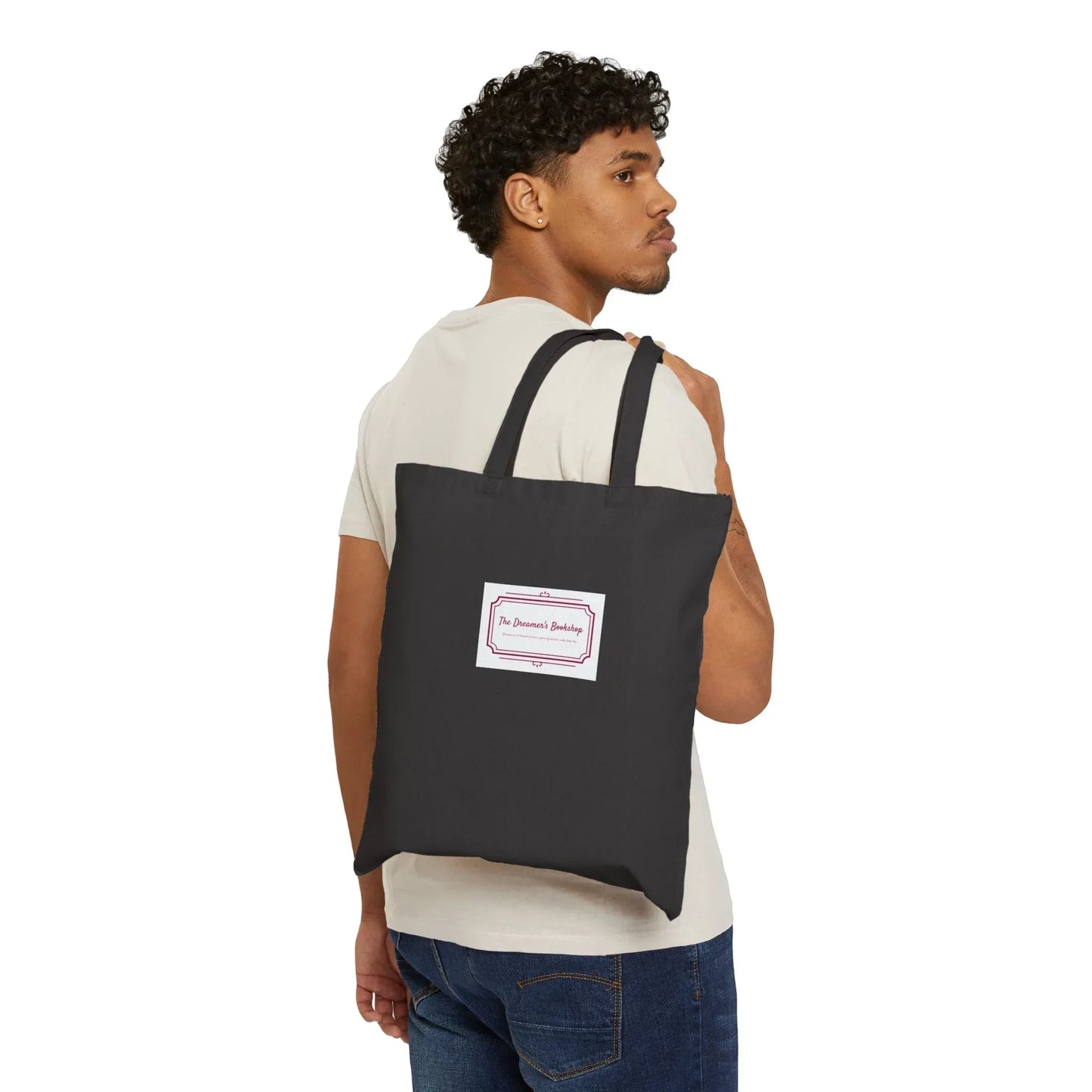 Merry Book-Mas Cotton Canvas Tote Bag - Perfect for Writers & Dreamers - The Dreamer's Bookshop.