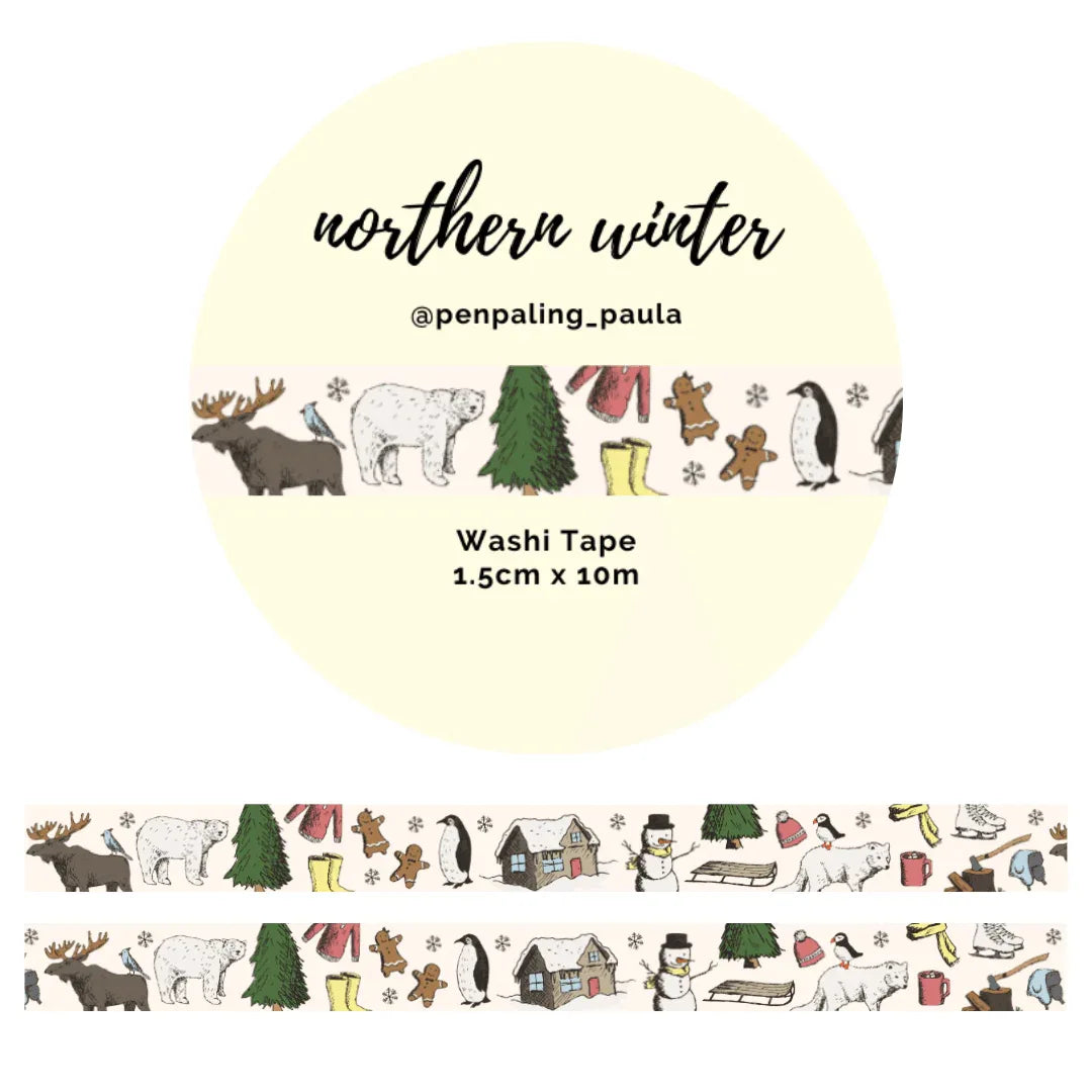 Penpaling Paula - Noordelijke winter - Washi Tape - The Dreamer's Bookshop.