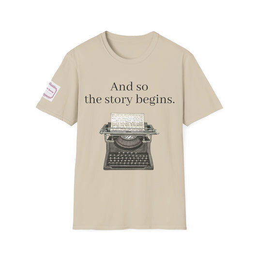 Unisex T-Shirt - Vintage Writing "Story Begins" for Book Lovers