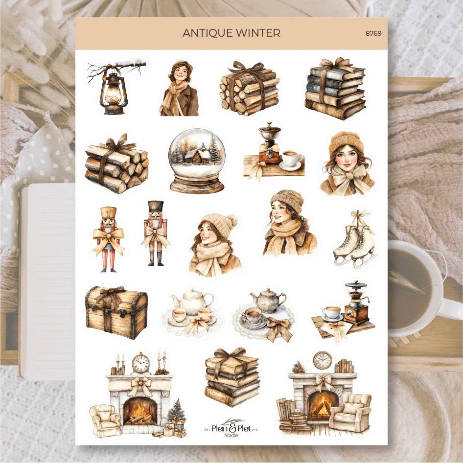 Plan & Plot Studio - Antieke winter | Stickers - The Dreamer's Bookshop.