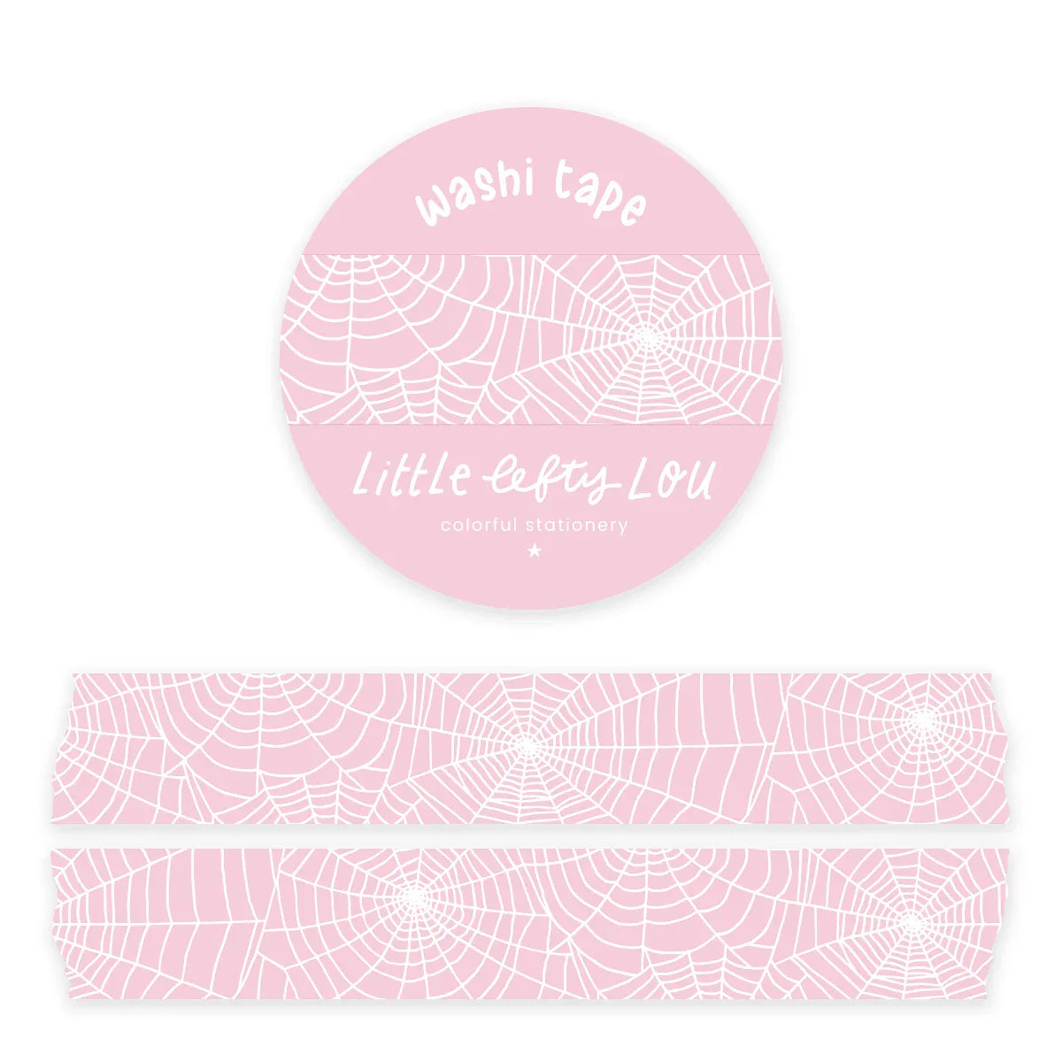 Little Lefty Lou - Spiderweb roze washi tape - The Dreamer's Bookshop.