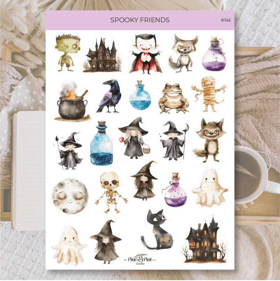 Plan & Plot Studio - Spookachtige vrienden | Stickers - The Dreamer's Bookshop.
