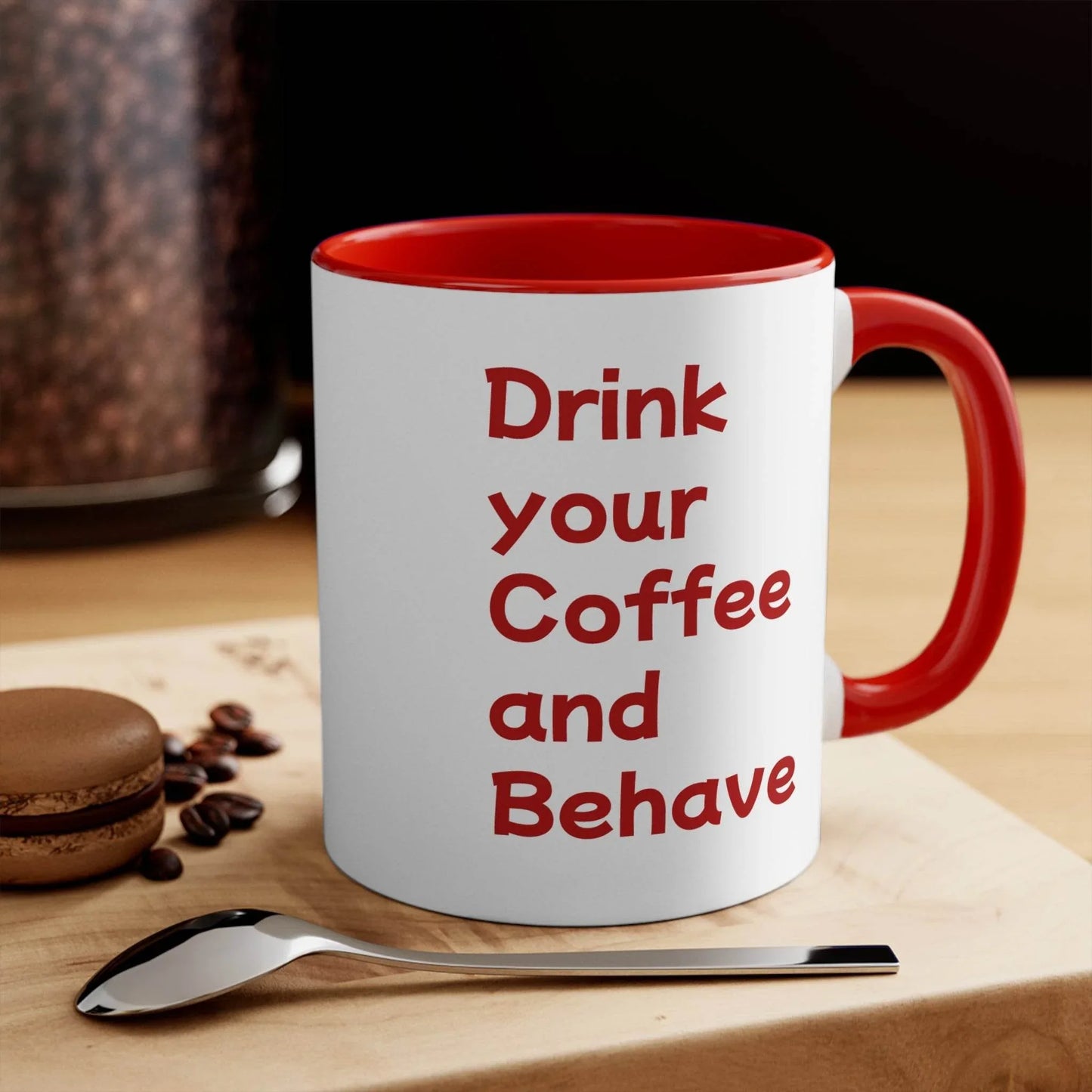 Funny Dog Pawsitive Mug - 11oz Drink and Behave Coffee Cup - The Dreamer's Bookshop.