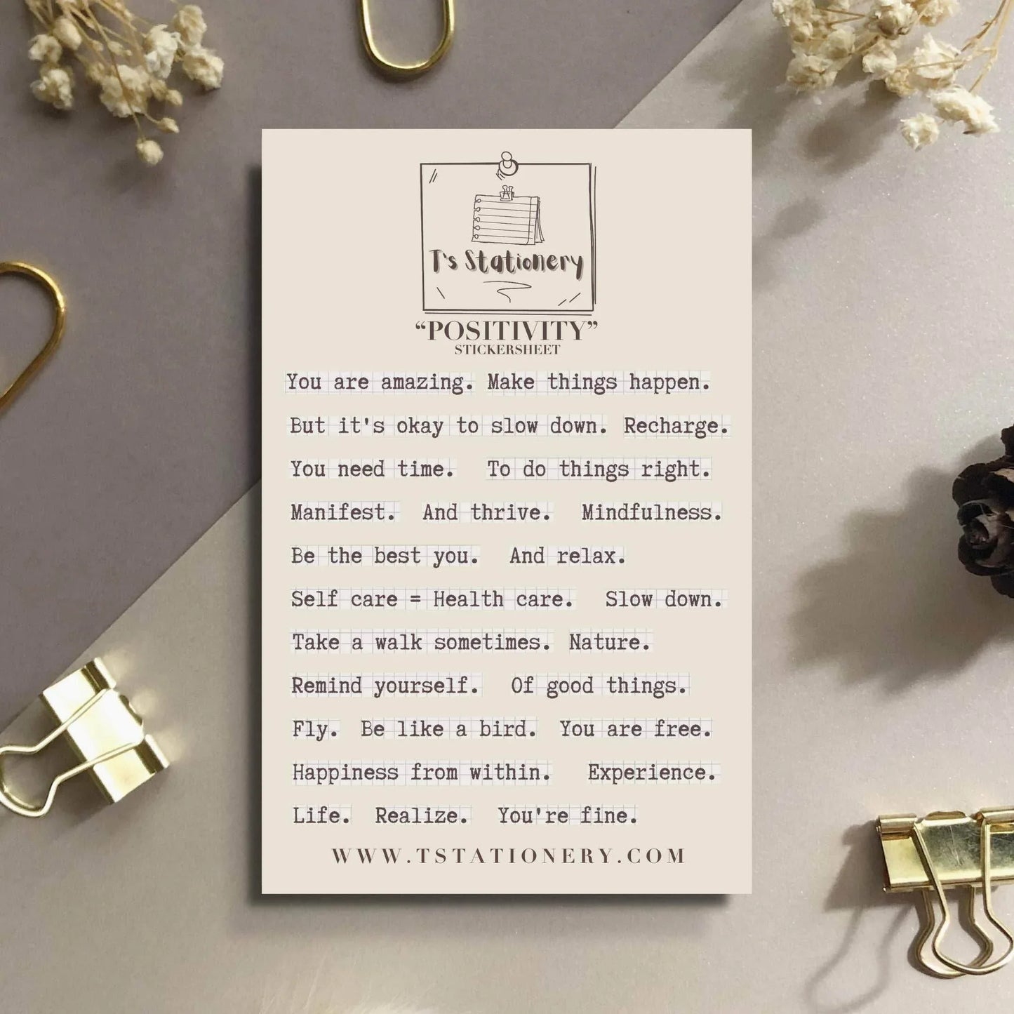 T's Stationery - Positieve stickers - The Dreamer's Bookshop.