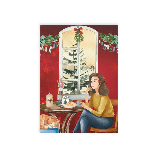 The Dreamer's Bookshop "Winter Café" Christmas Card - The Dreamer's Bookshop.