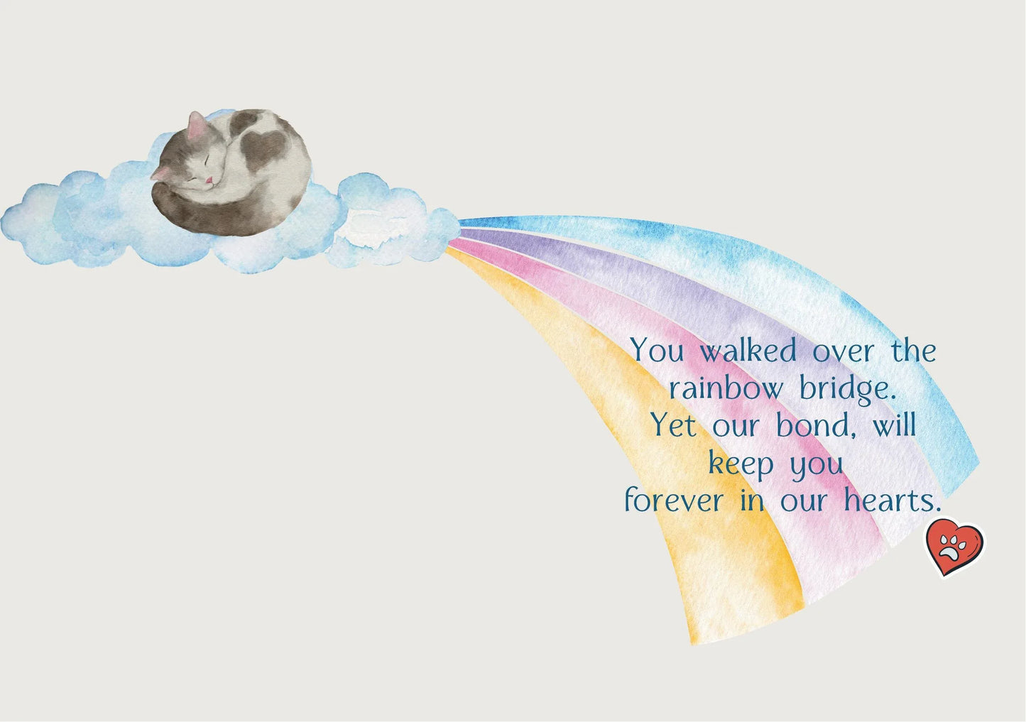 The Dreamer's Bookshop "Goodbye Cat" Sympathy Card - The Dreamer's Bookshop.