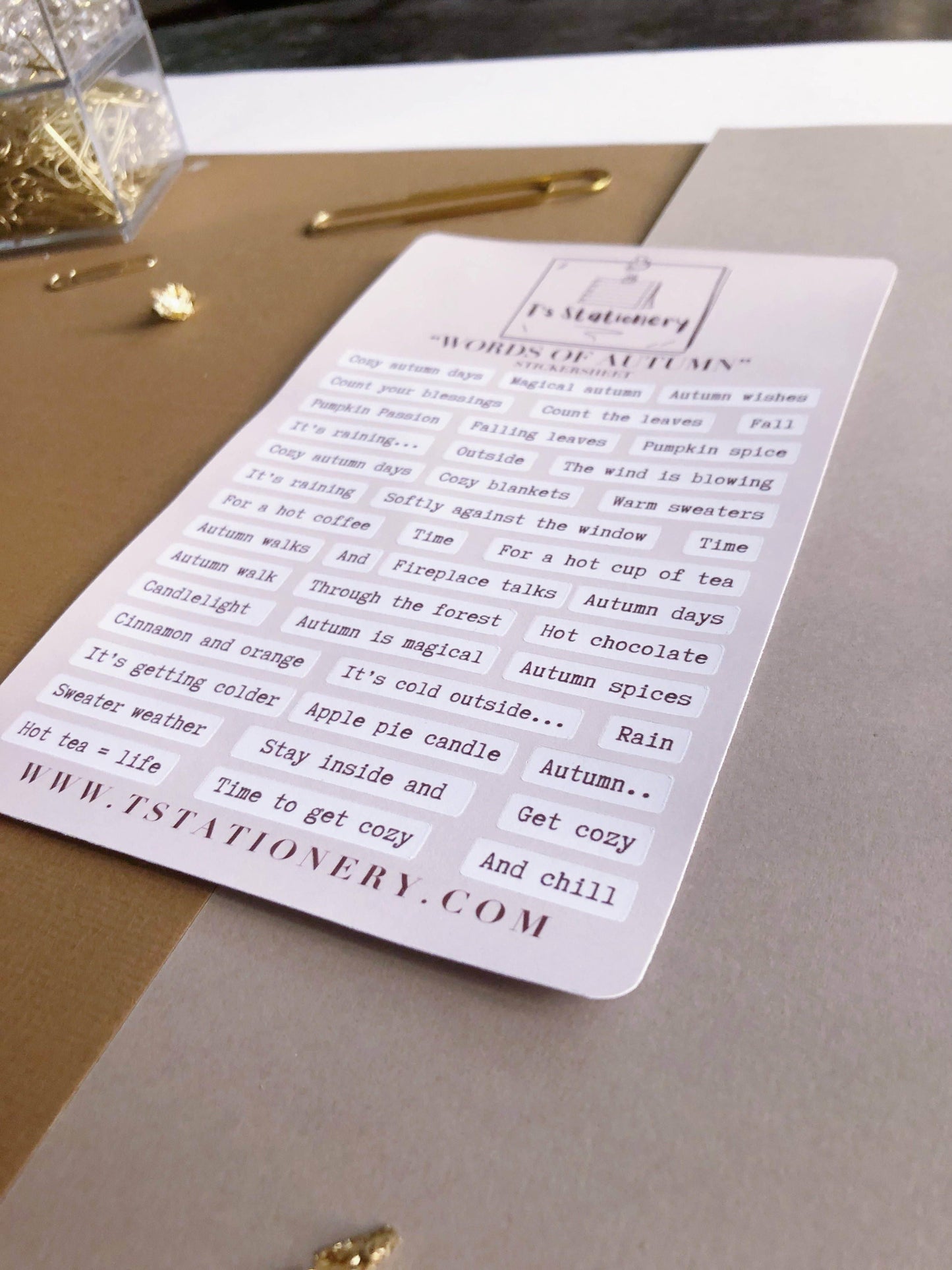 T's Stationery - „Woorden van de herfst” - The Dreamer's Bookshop.