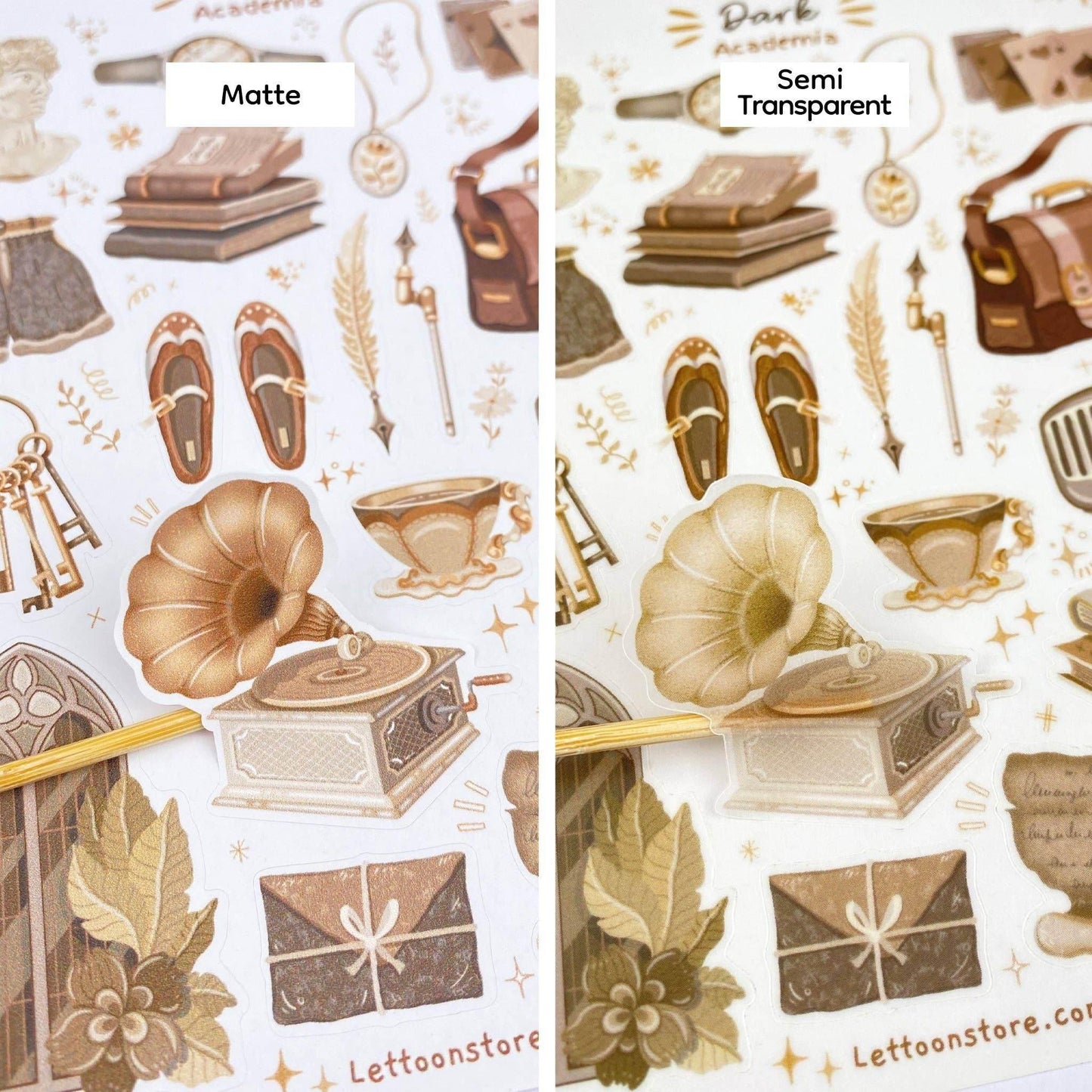 LETTOOn - Stickervel - Dark & Light Academia - The Dreamer's Bookshop.