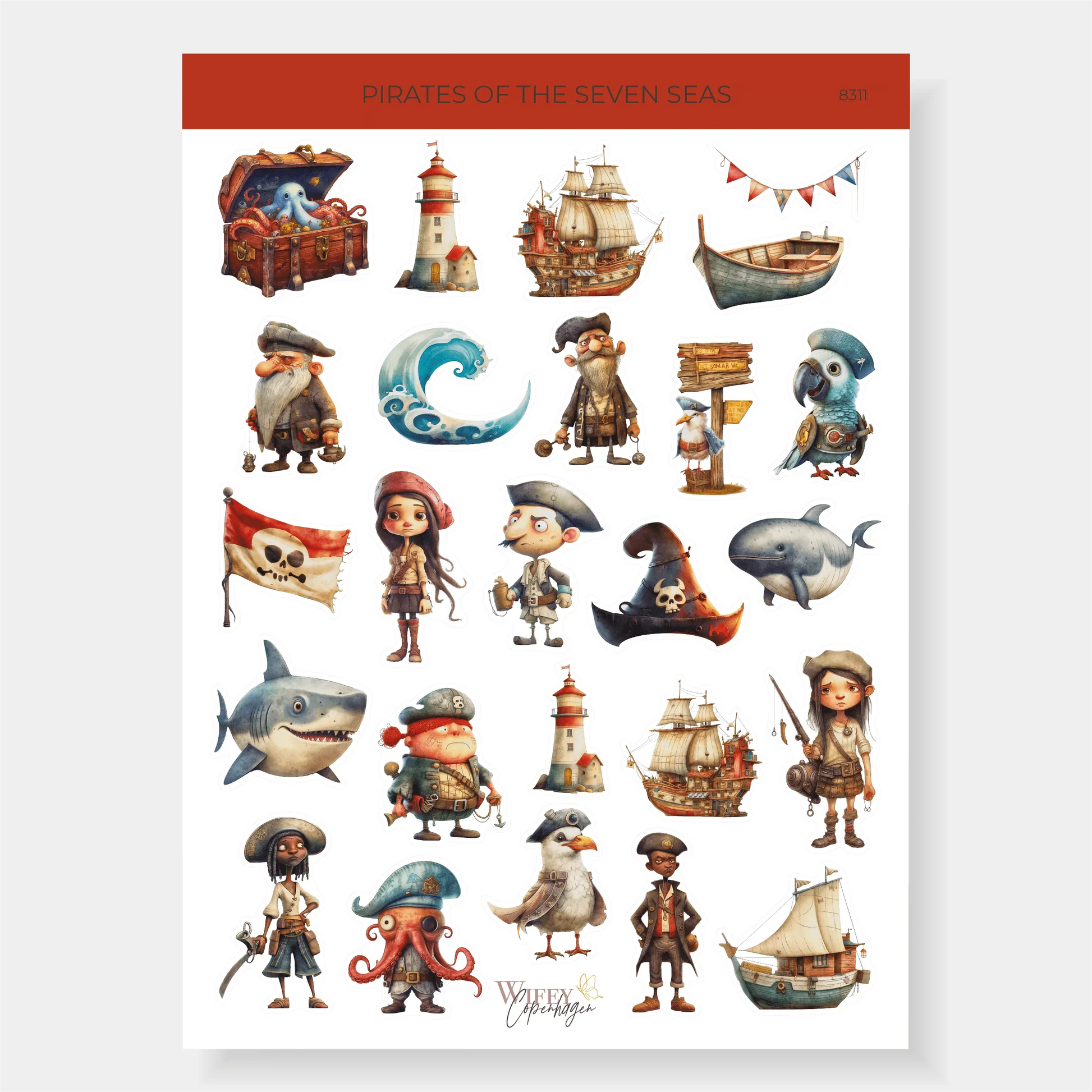 Plan & Plot Studio - Piraten van de zeven zeeën | Stickers - The Dreamer's Bookshop.