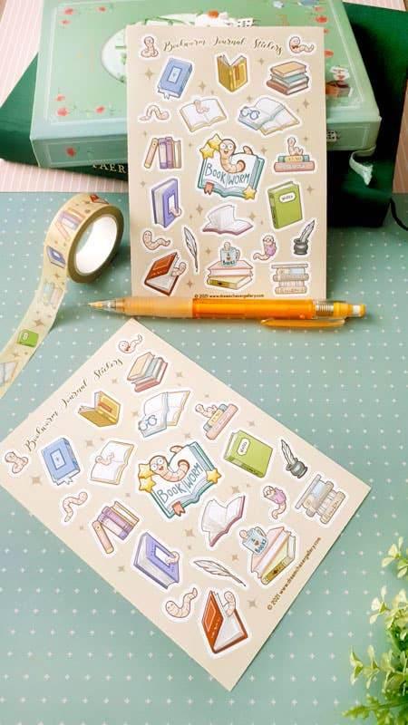 Dreamchaserart - Stickervel voor boekenwurmen - The Dreamer's Bookshop.