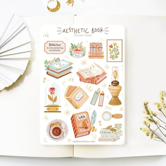 LETTOOn - Stickervel - Esthetisch boek - The Dreamer's Bookshop.
