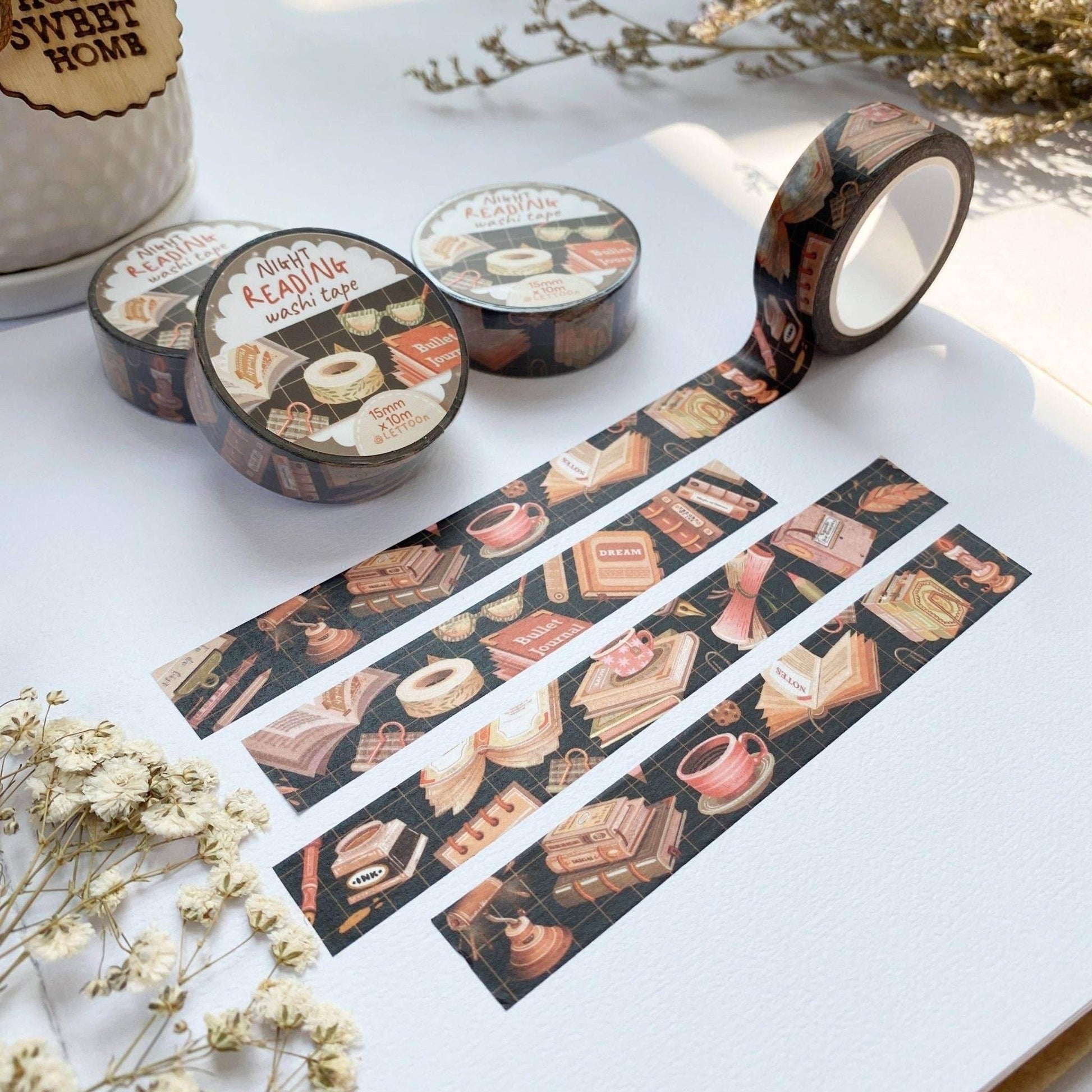 LETTOOn - Washi Tape - Lezen overdag en's avonds - The Dreamer's Bookshop.