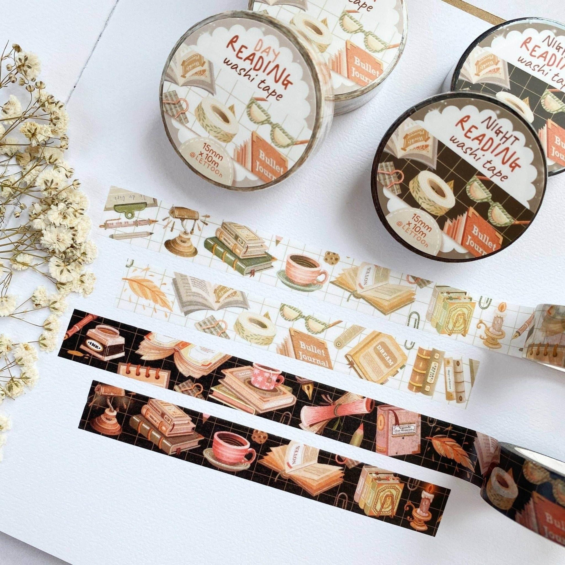 LETTOOn - Washi Tape - Lezen overdag en's avonds - The Dreamer's Bookshop.