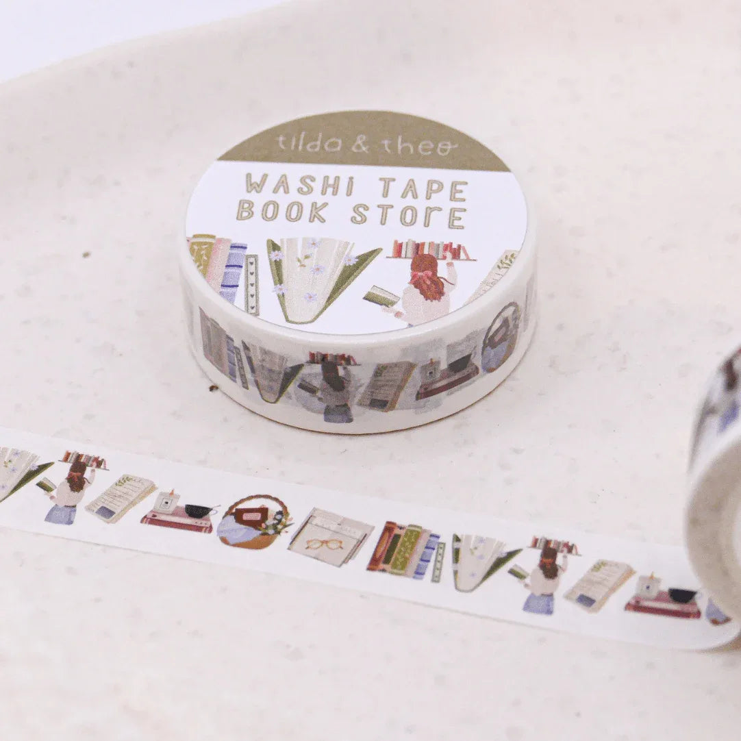 Tilda&Theo - Washi Tape leesboeken - Masking Tape Booklover Tape - The Dreamer's Bookshop.