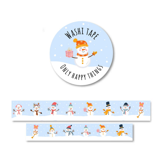 Only Happy Things Stationery - Washi-tape Sweet Snowmen - The Dreamer's Bookshop.