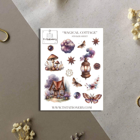T's Stationery - Washi-stickervel „Magical Cottage” - The Dreamer's Bookshop.