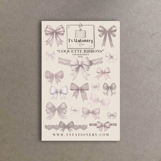 T's Stationery - Stickervel „Coquette Ribons” - The Dreamer's Bookshop.