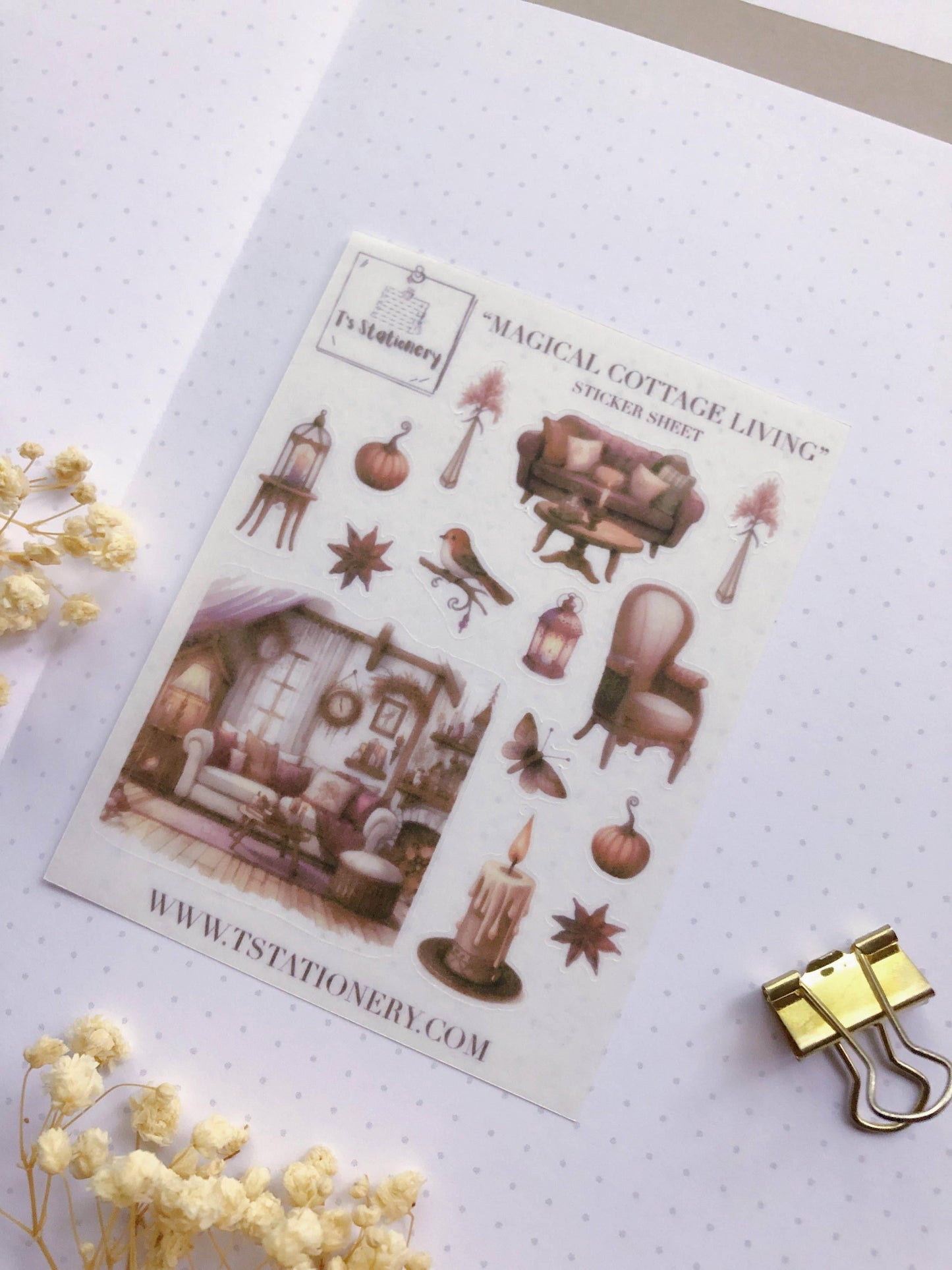 T's Stationery - Washi-stickervel „Magical Cottage Living” - The Dreamer's Bookshop.