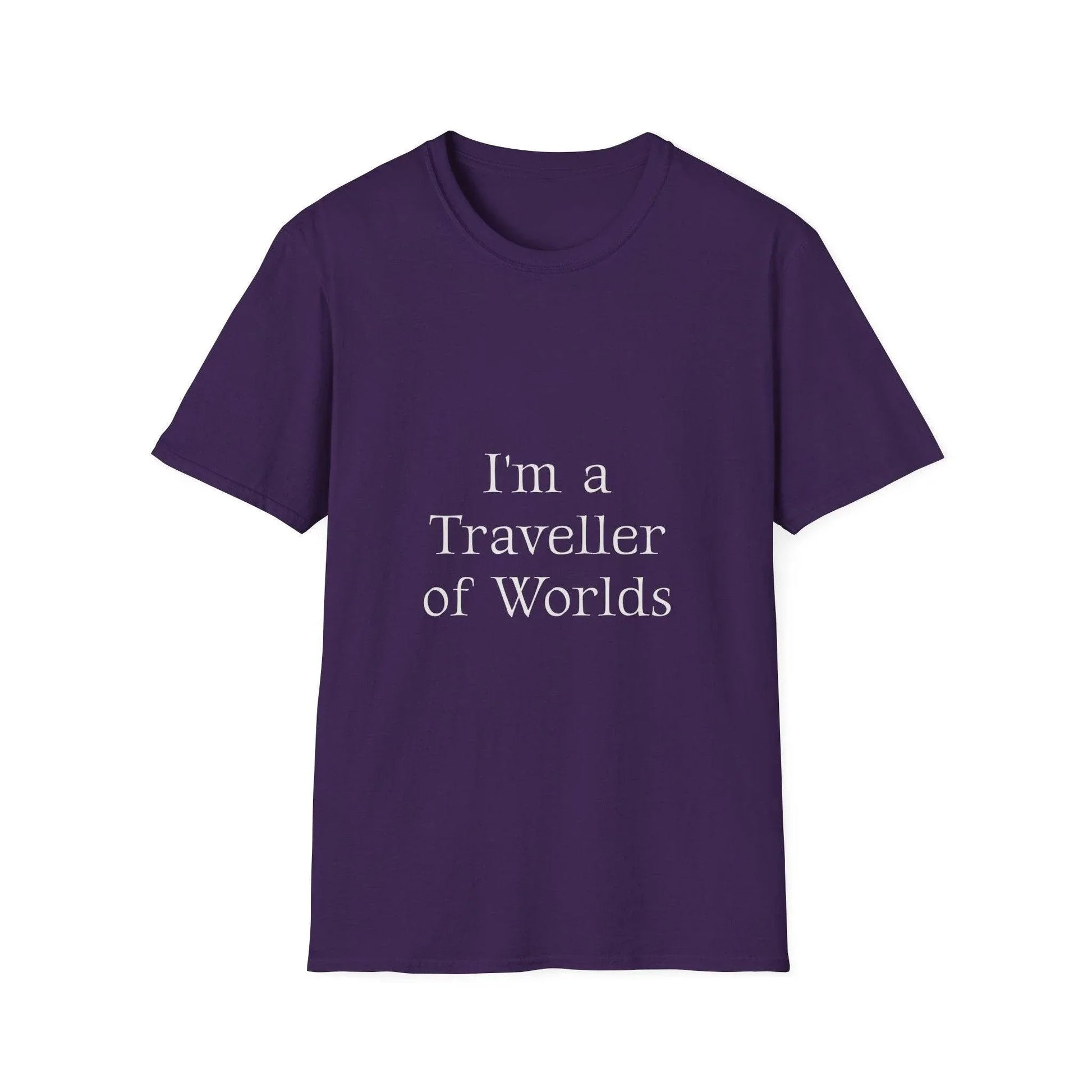 Unisex Softstyle T-Shirt - 'I'm a Traveller of Worlds' & 'Books Take Me Places Far & Beyond' - The Dreamer's Bookshop.
