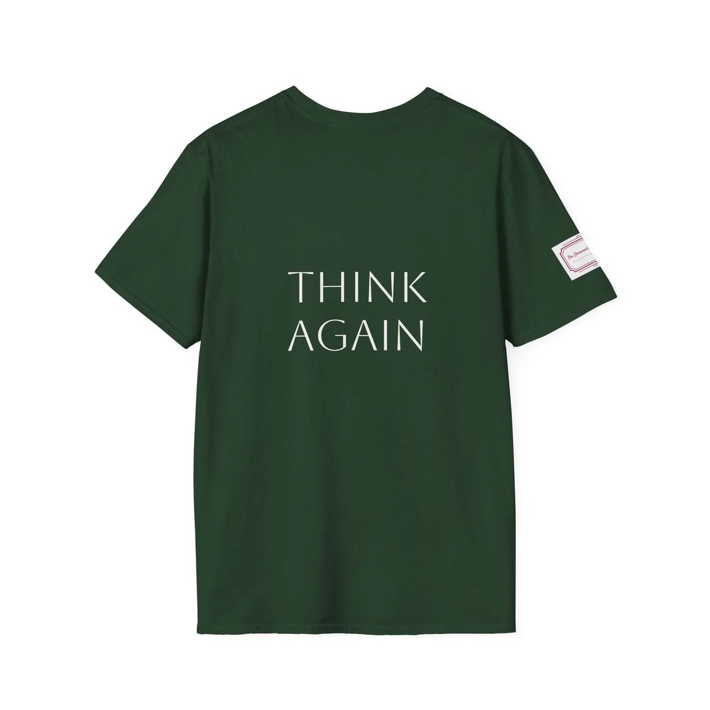 Inspirational Unisex Softstyle T-Shirt - 'Think Again' Motivational Design - The Dreamer's Bookshop.