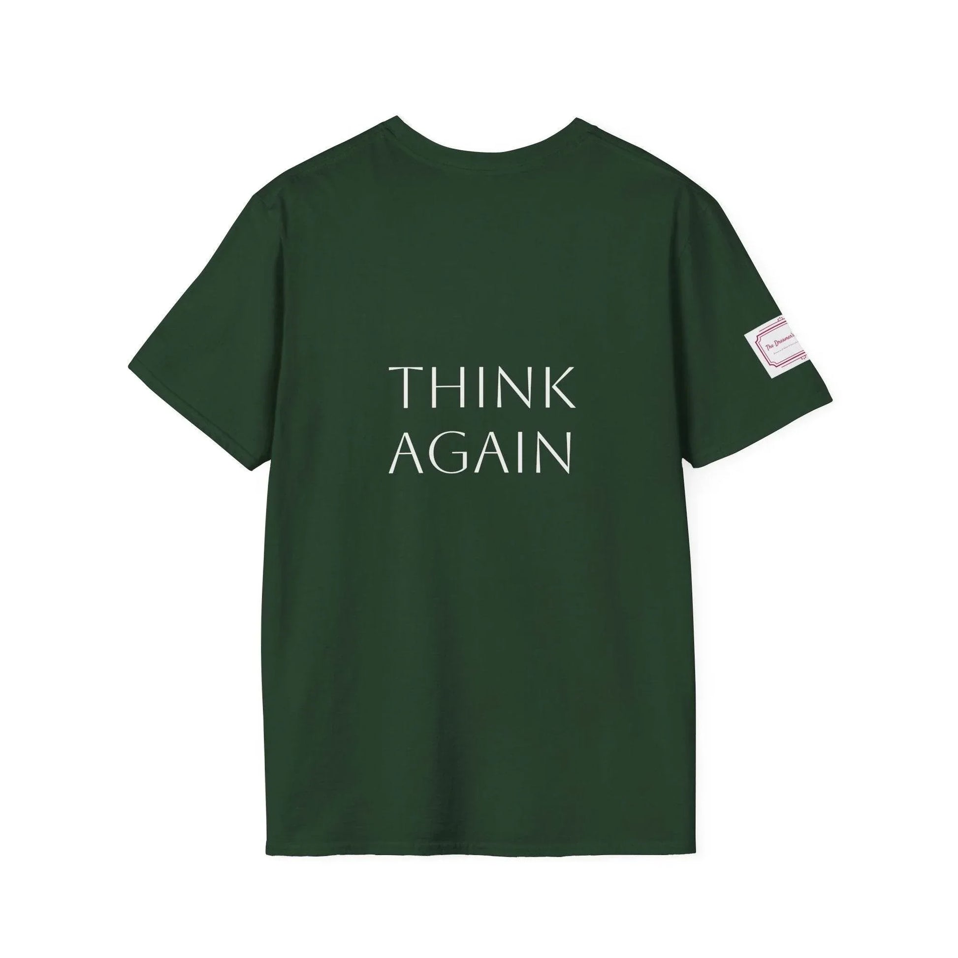 Inspirational Unisex Softstyle T-Shirt - 'Think Again' Motivational Design - The Dreamer's Bookshop.