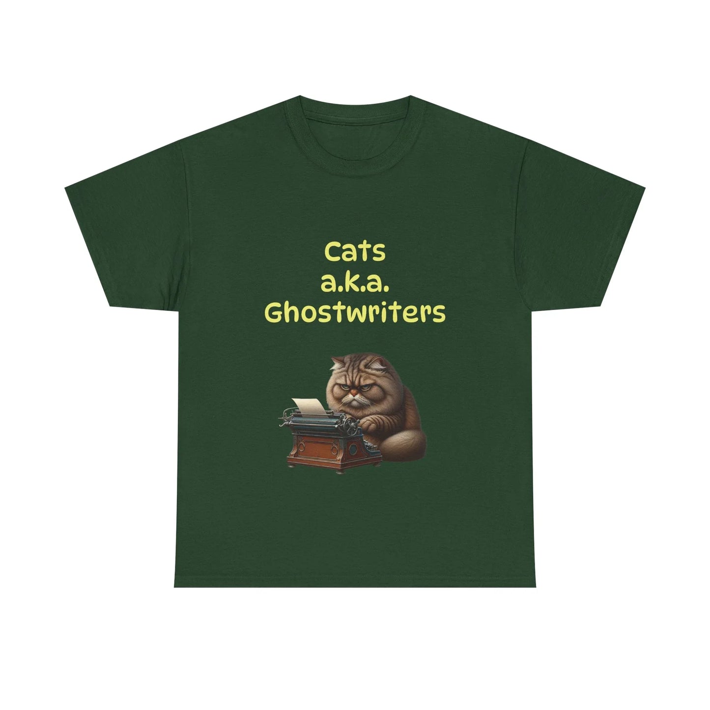 Book Lover's Unisex Heavy Cotton Tee - "Cats Ghostwriters" - The Dreamer's Bookshop.
