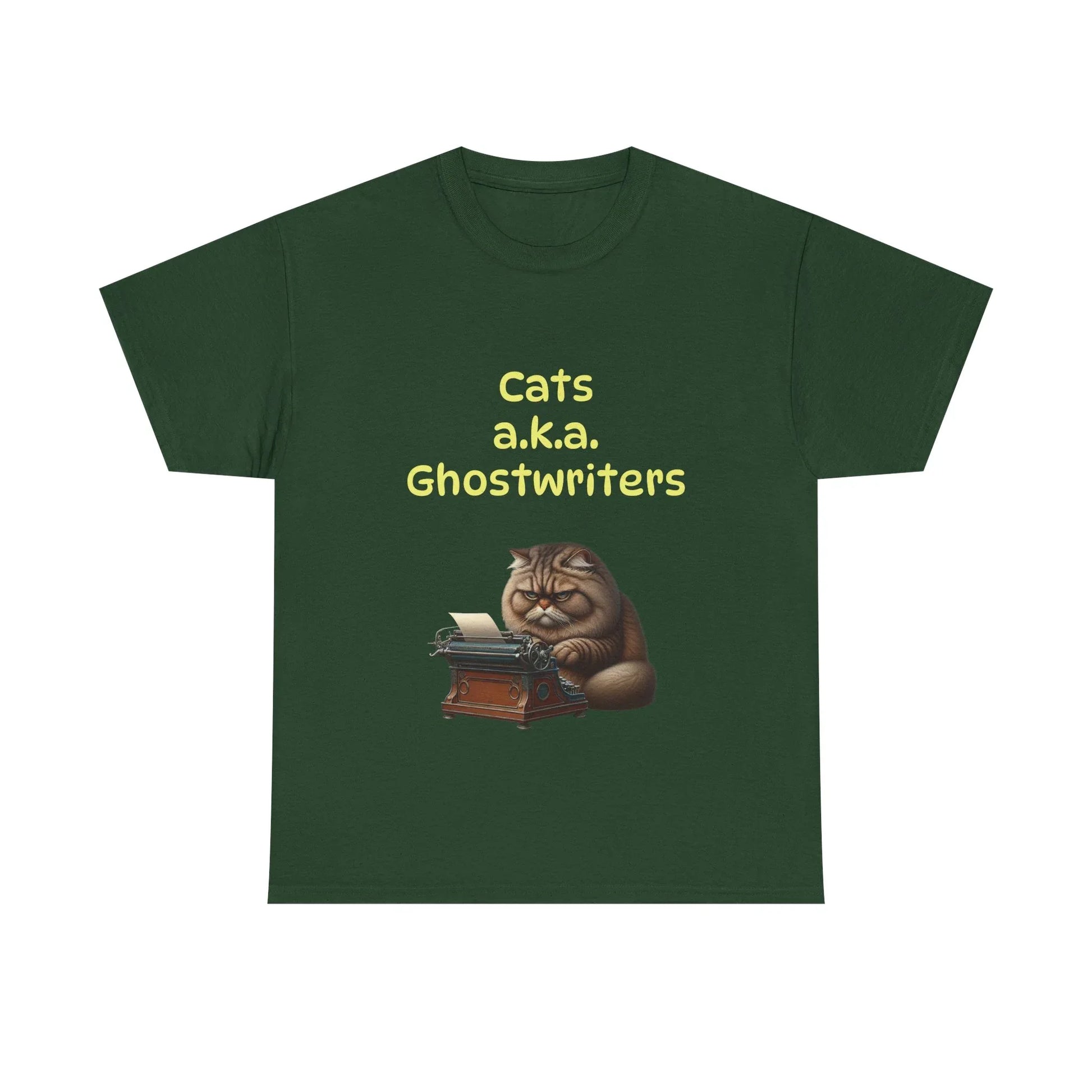 Book Lover's Unisex Heavy Cotton Tee - "Cats Ghostwriters" - The Dreamer's Bookshop.