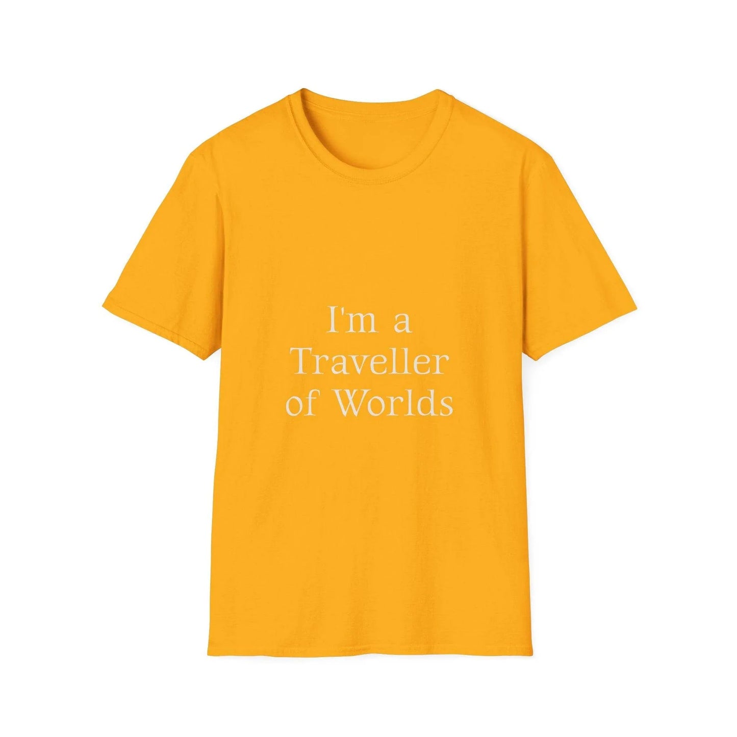 Unisex Softstyle T-Shirt - 'I'm a Traveller of Worlds' & 'Books Take Me Places Far & Beyond' - The Dreamer's Bookshop.