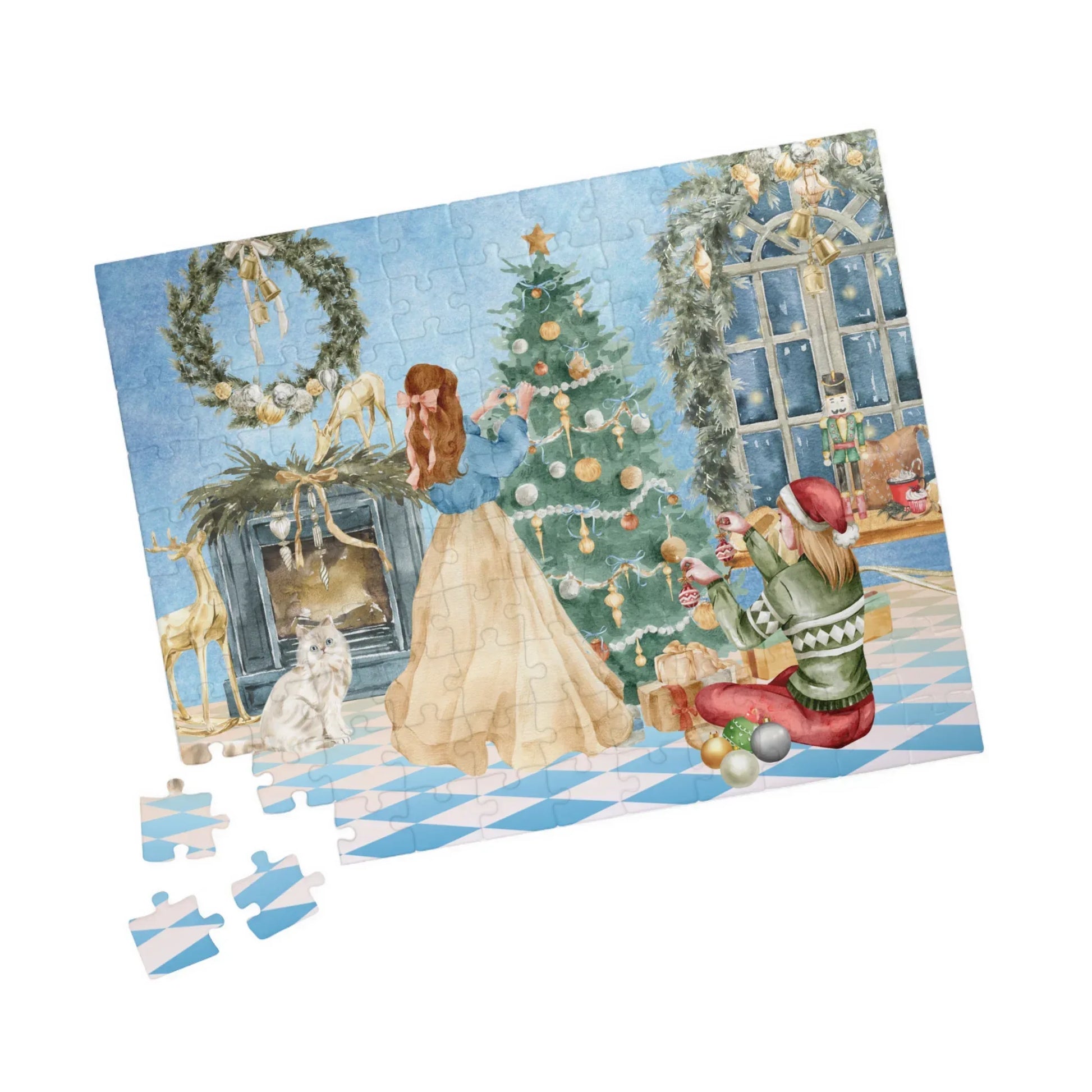 Christmas Morning Family Puzzle — Holiday Scene Jigsaw (110/252/520/1014 pcs) - The Dreamer's Bookshop.