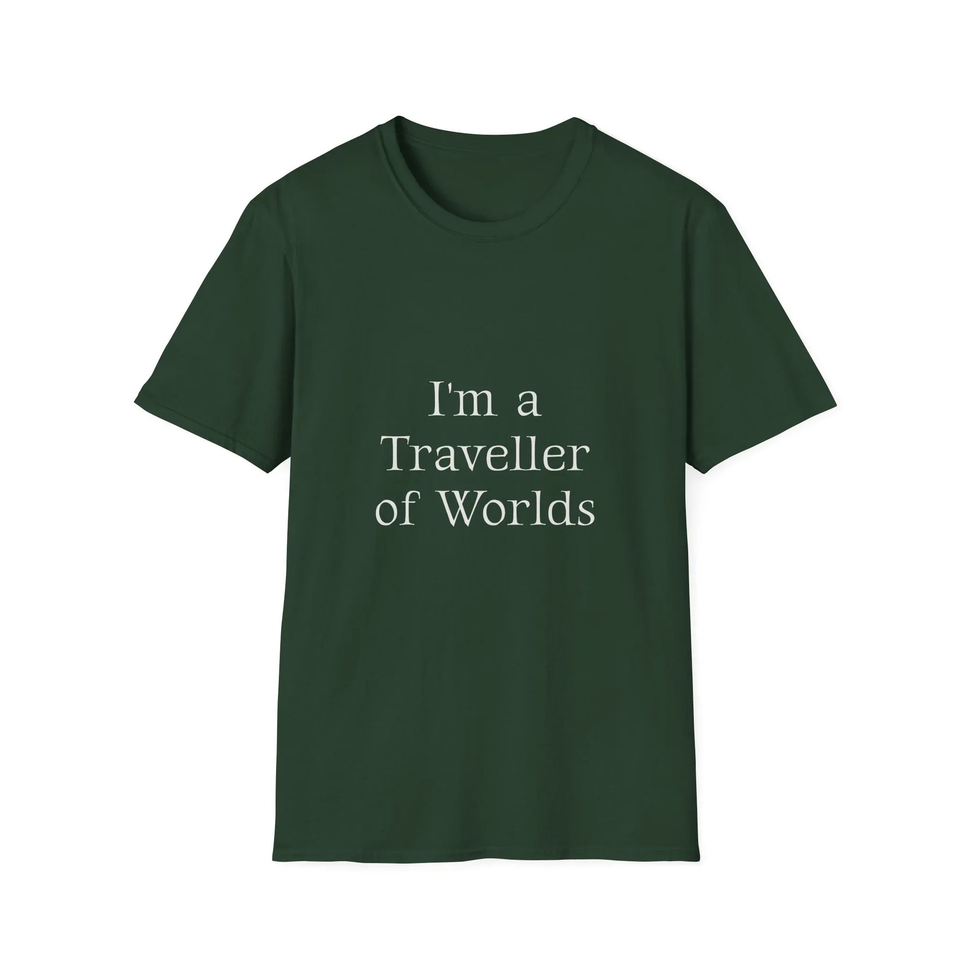 Unisex Travel-Inspired T-Shirt - "I'm a Traveller of Worlds" - Perfect for Book Lovers - The Dreamer's Bookshop.