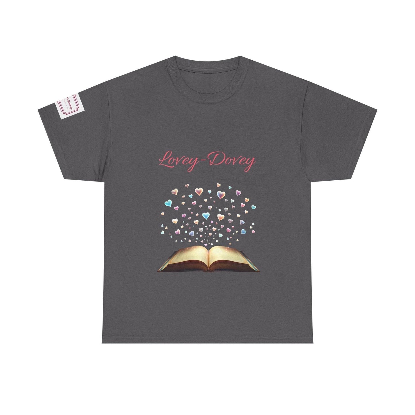 Lovey-Dovey - Unisex Heavy Cotton Tee - Sweet Romance - The Dreamer's Bookshop.