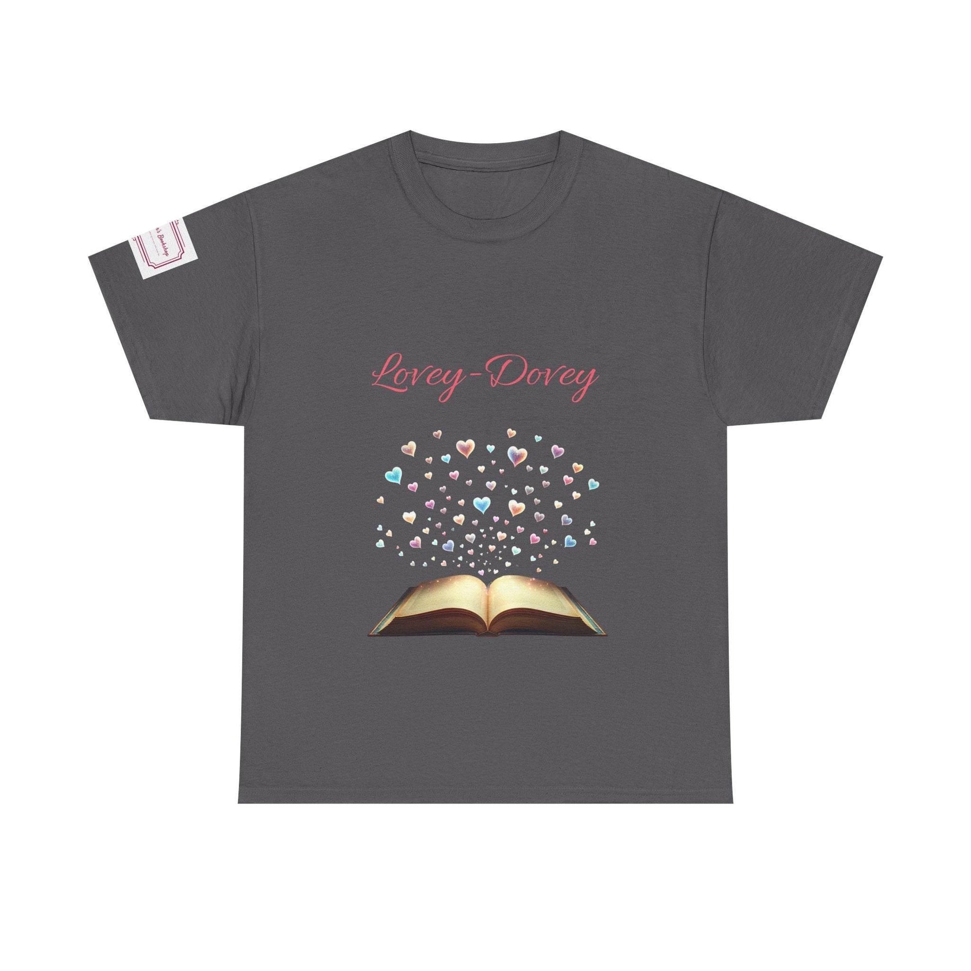 Lovey-Dovey - Unisex Heavy Cotton Tee - Sweet Romance - The Dreamer's Bookshop.