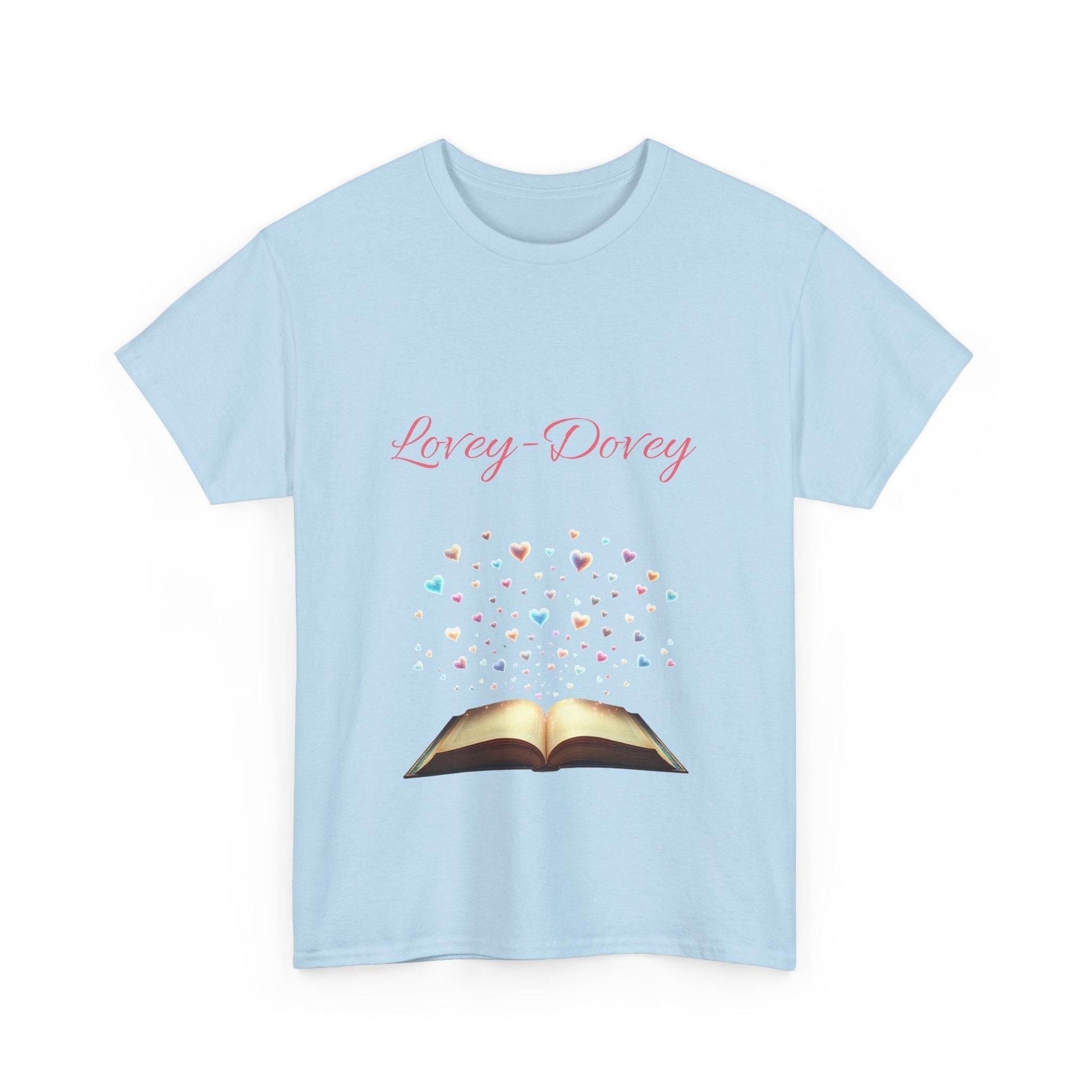 Lovey-Dovey - Unisex Heavy Cotton Tee - Sweet Romance - The Dreamer's Bookshop.