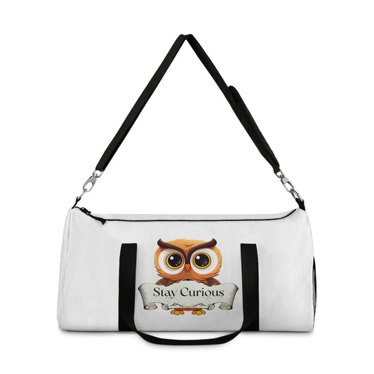 Book Lover's Duffel Bag - Stylish Storage "Stay Curious"