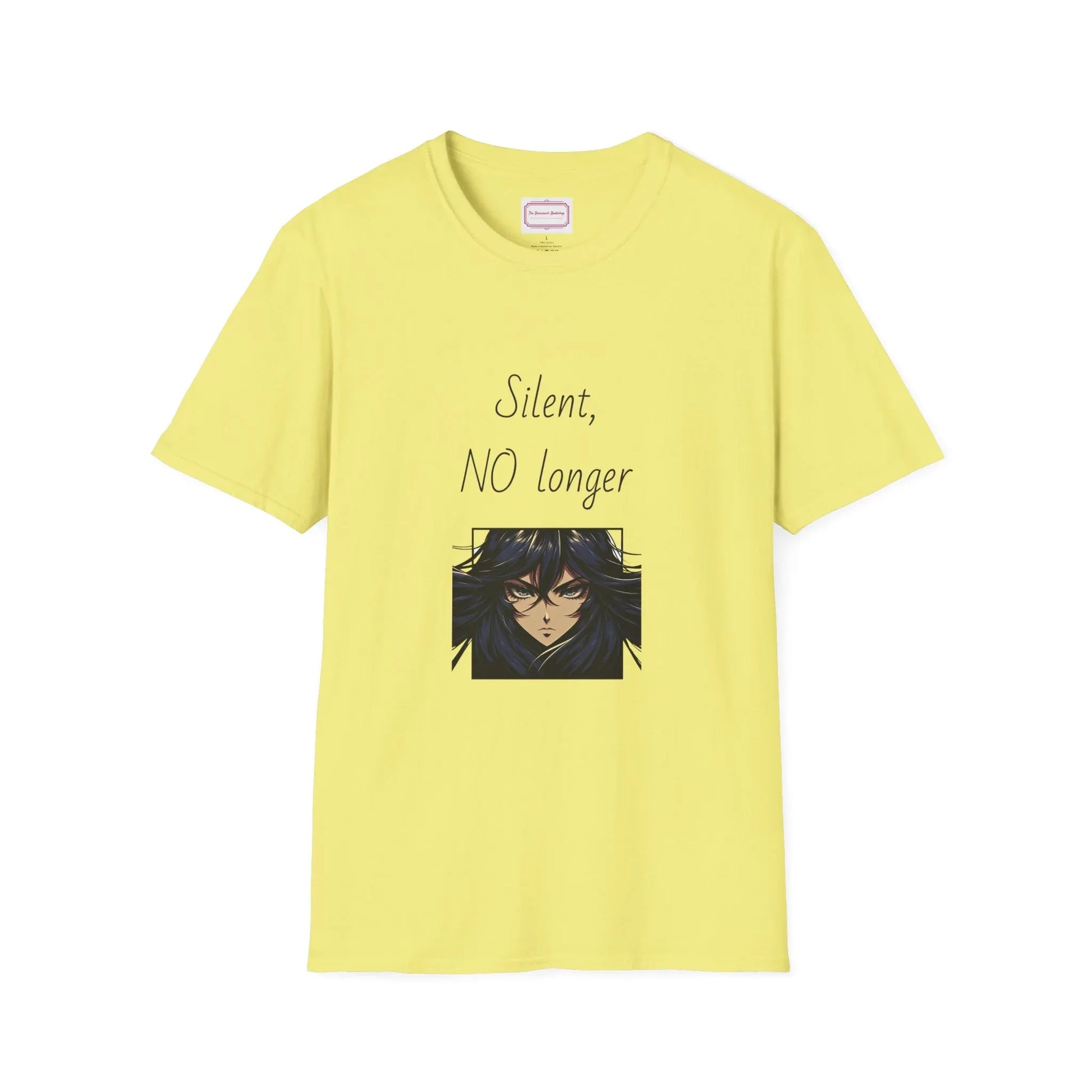 Inspirational Unisex Softstyle T-Shirt - "Silent, NO longer" - The Dreamer's Bookshop.