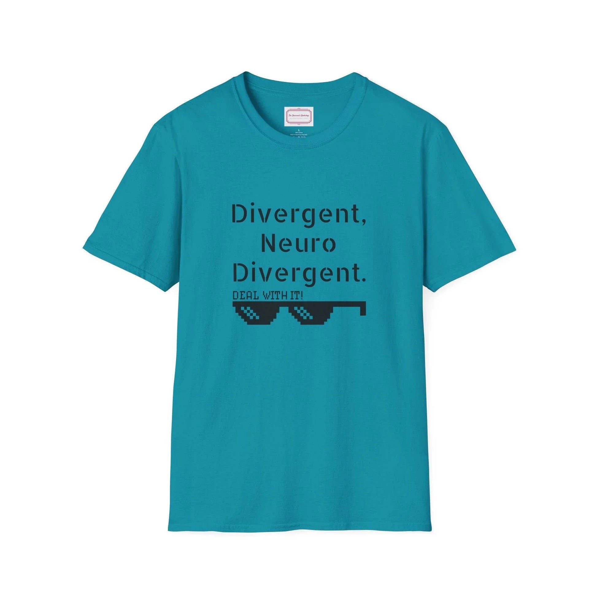 Divergent Neurodivergent T-Shirt - Unisex Softstyle Tee for Acceptance and Awareness - The Dreamer's Bookshop.