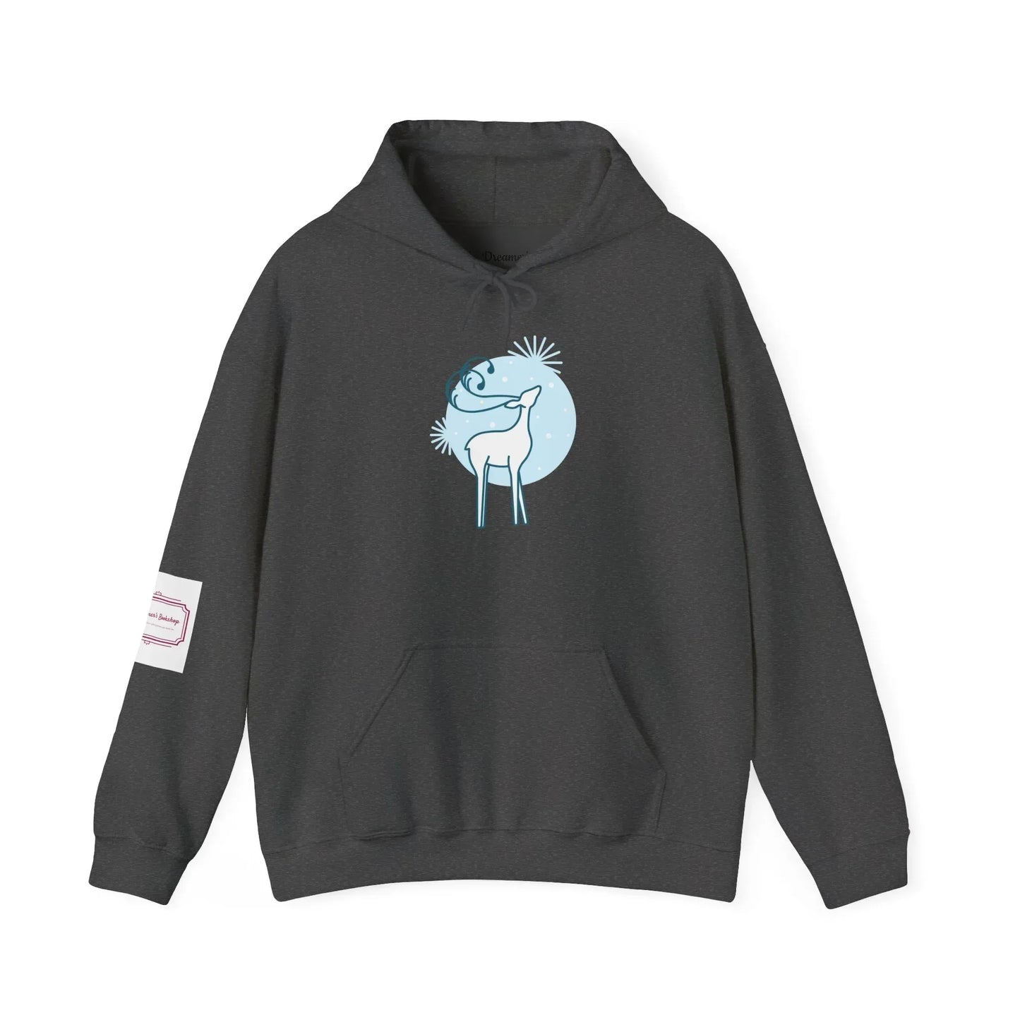 Christmas Deer Unisex Hooded Sweatshirt - Cozy Literary Apparel - The Dreamer's Bookshop.
