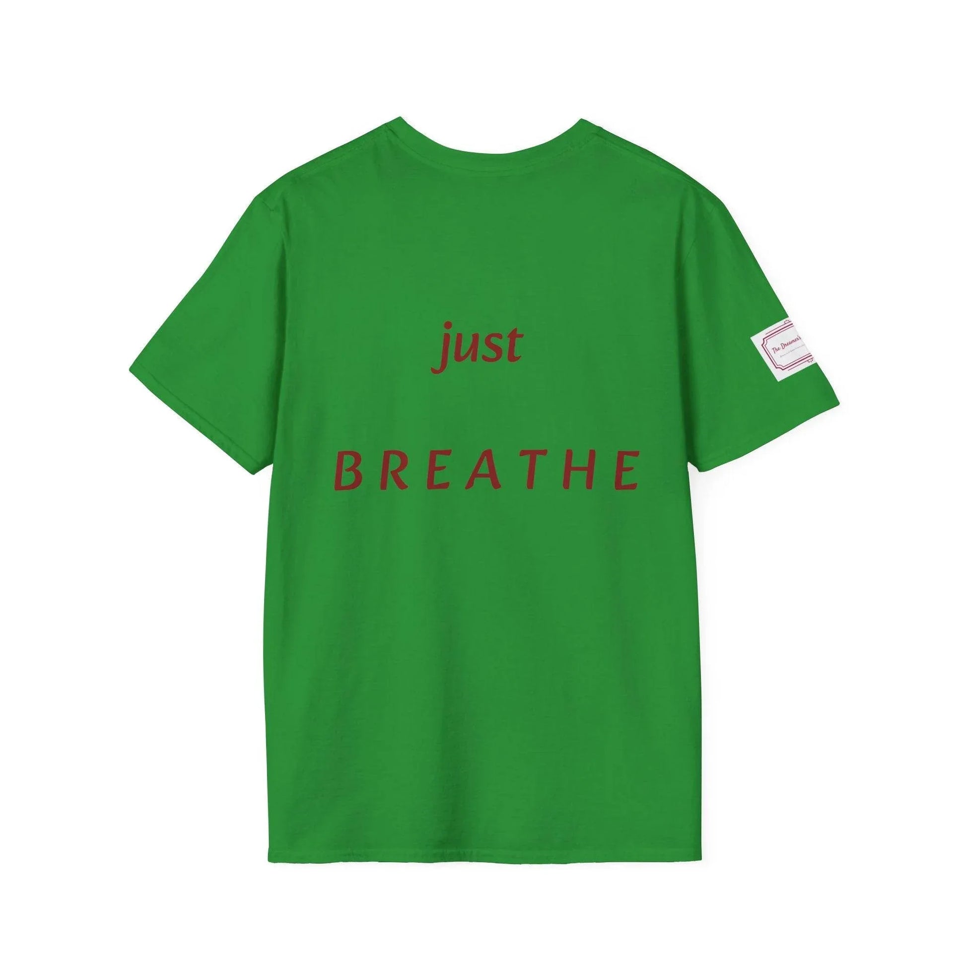 Inspirational Unisex Softstyle T-Shirt - 'Just Breathe' Motivational Design - The Dreamer's Bookshop.