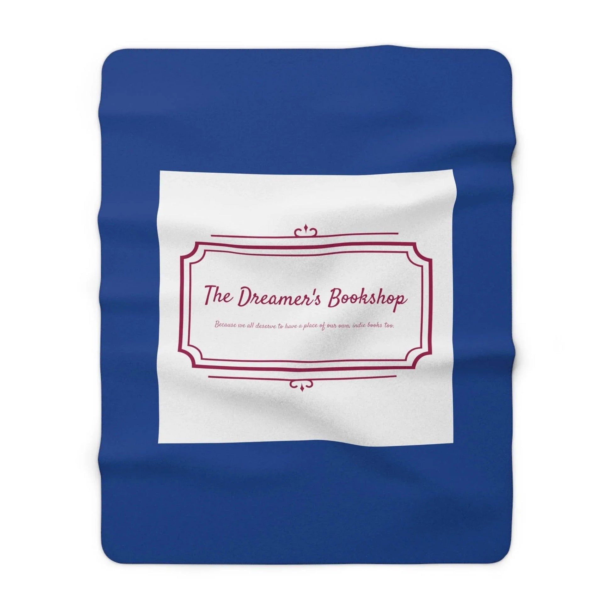 Cozy Sherpa Fleece Blanket - 'The Dreamer's Bookshop' Design - The Dreamer's Bookshop.