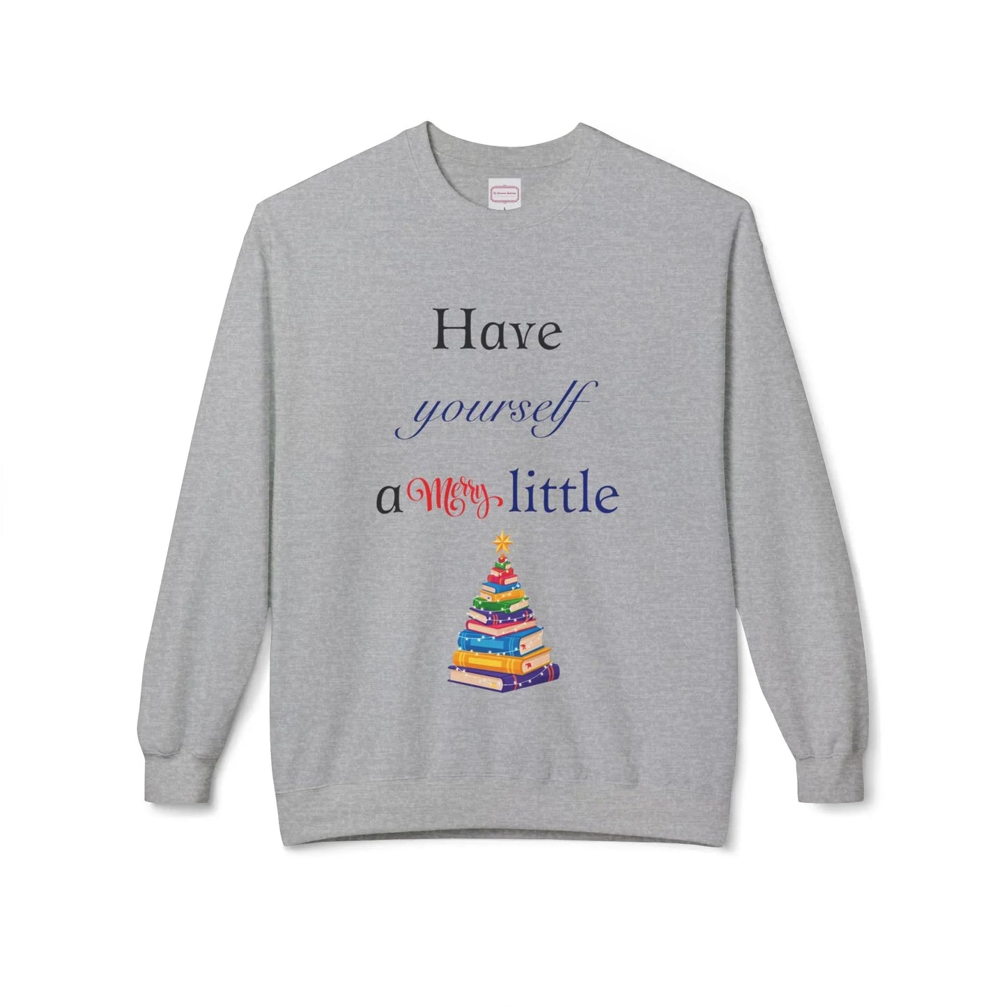 A Merry Little Bookmas - Unisex Fleece Crewneck Sweatshirt - The Dreamer's Bookshop.