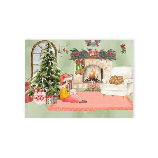 The Dreamer's Bookshop "Reading Girl" Christmas Card - The Dreamer's Bookshop.
