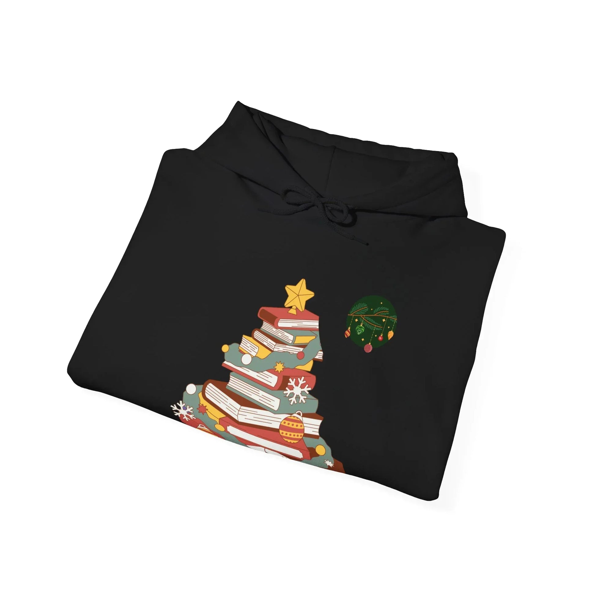 Christmas Book Tree Hoodie - Cozy Unisex Sweatshirt for Book Lovers - The Dreamer's Bookshop.