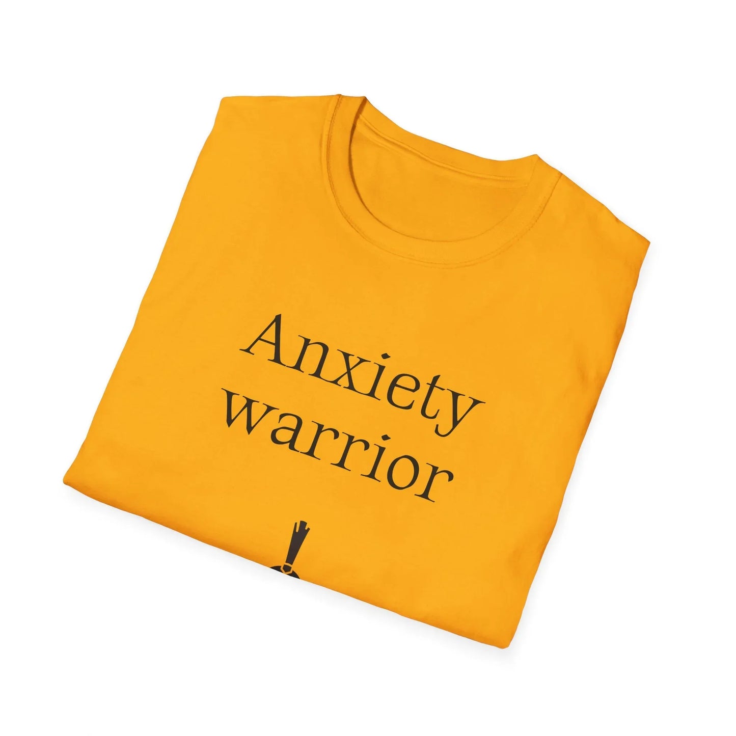 Anxiety Warrior Unisex Softstyle T-Shirt - Empowering Battle Against Mental Health - The Dreamer's Bookshop.